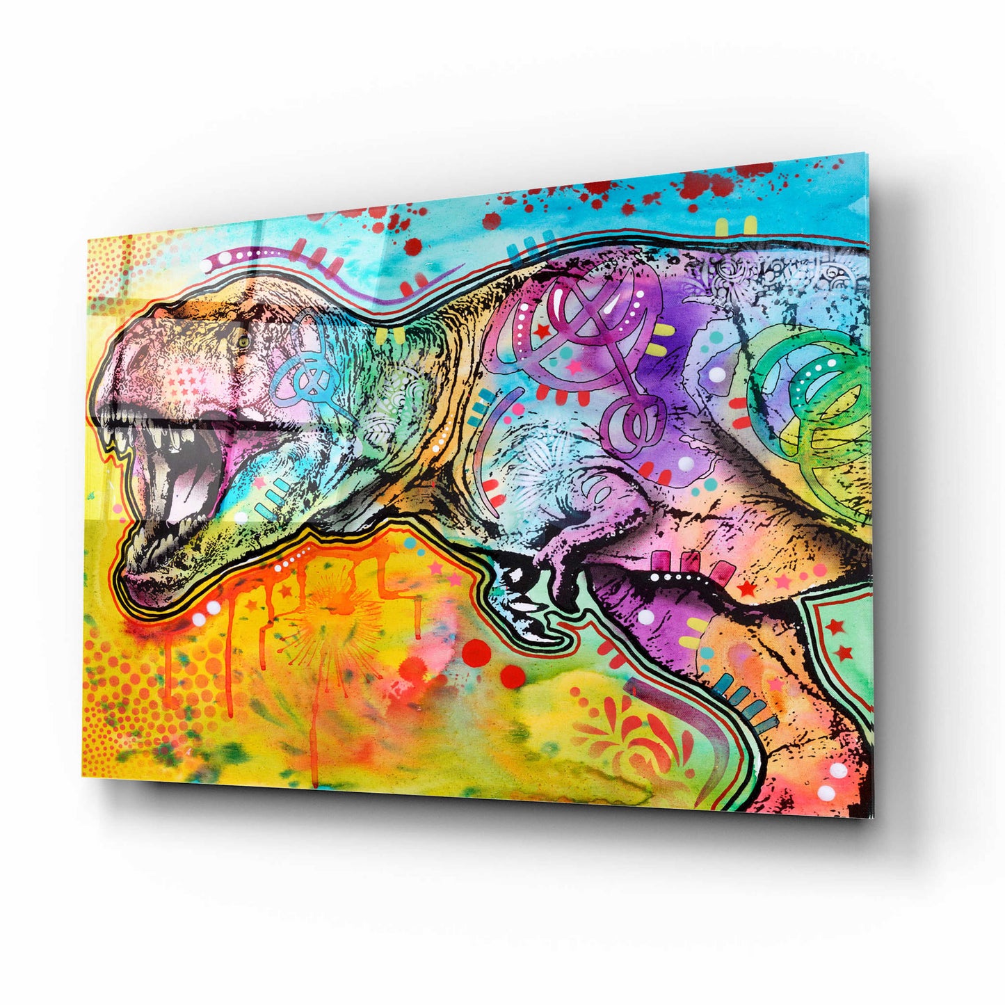 Epic Art 'T Rex 2' by Dean Russo, Acrylic Glass Wall Art,16x12