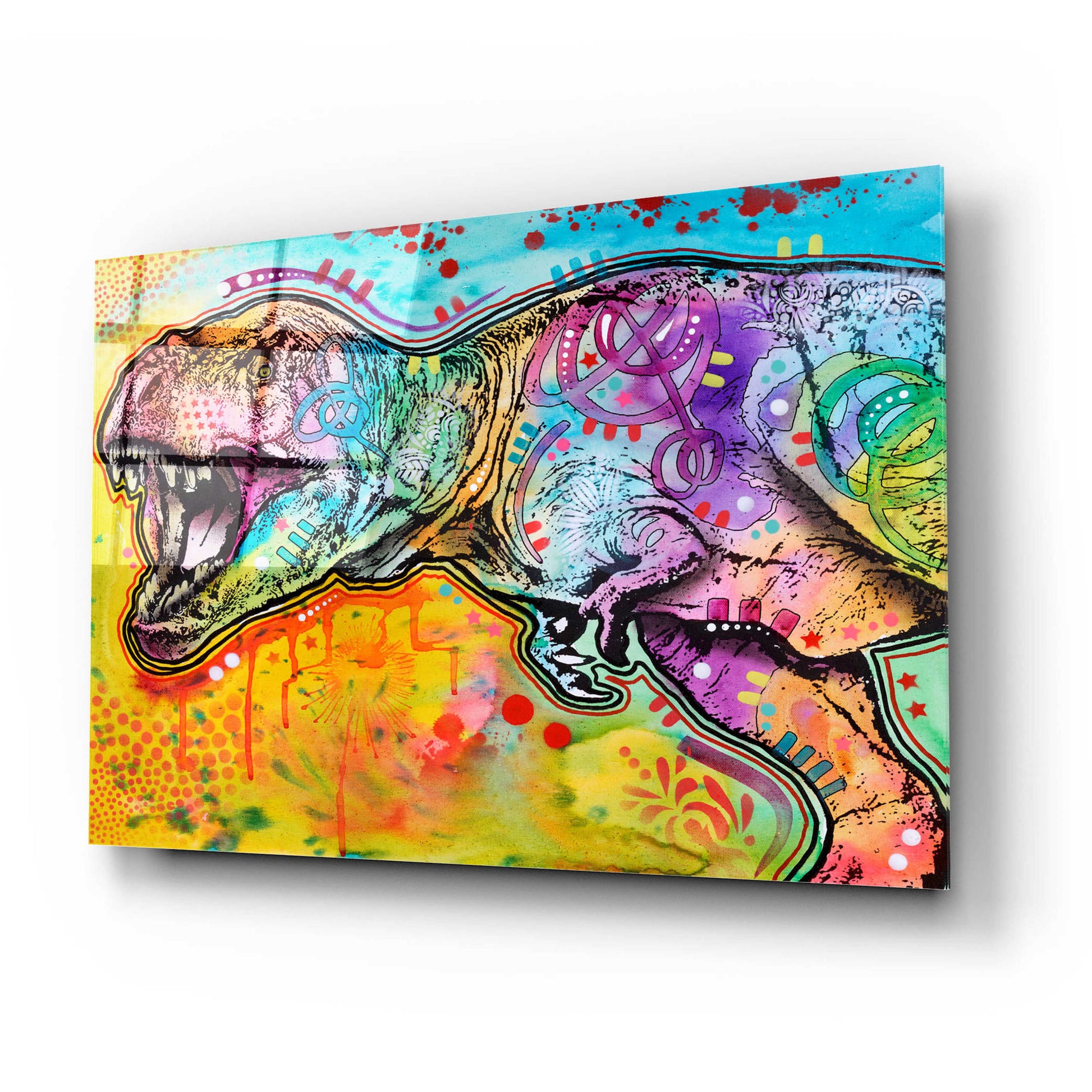 Epic Art 'T Rex 2' by Dean Russo, Acrylic Glass Wall Art,24x16