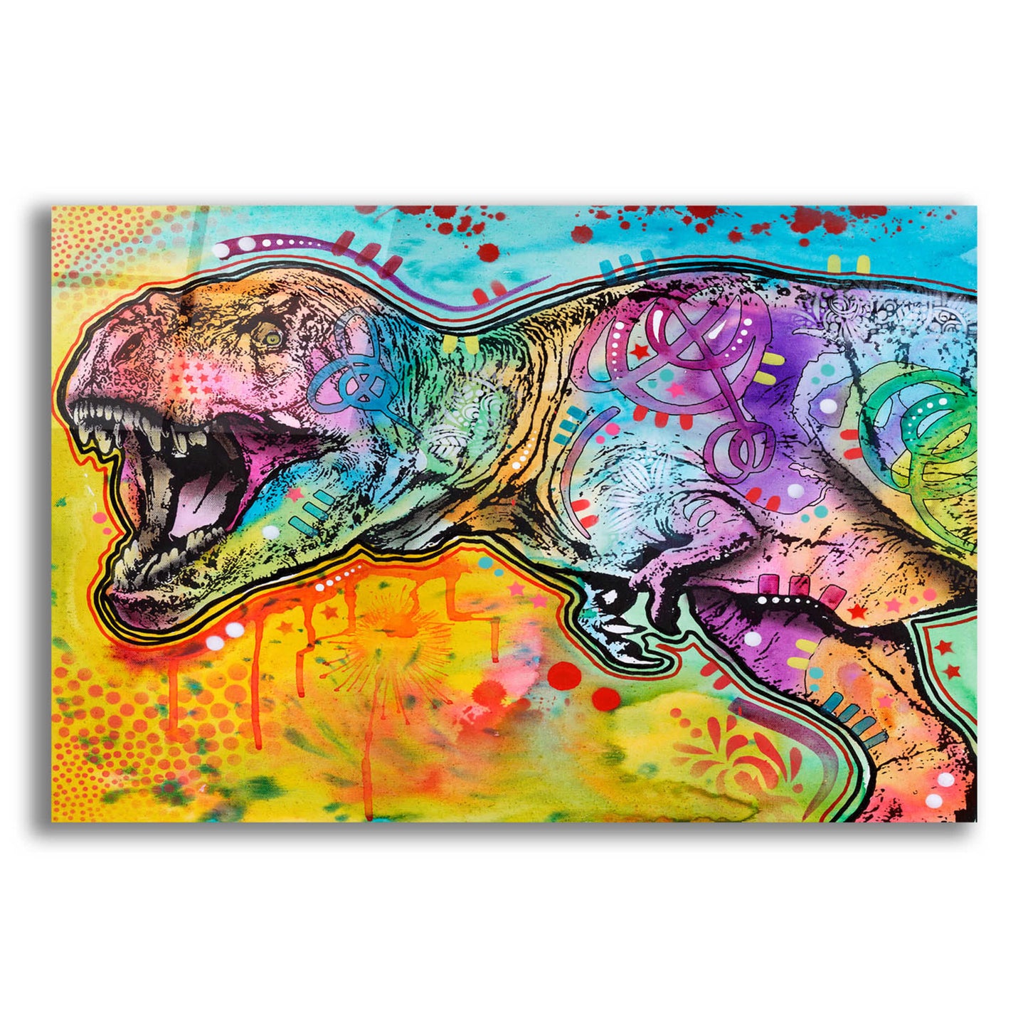 Epic Art 'T Rex 2' by Dean Russo, Acrylic Glass Wall Art,24x16