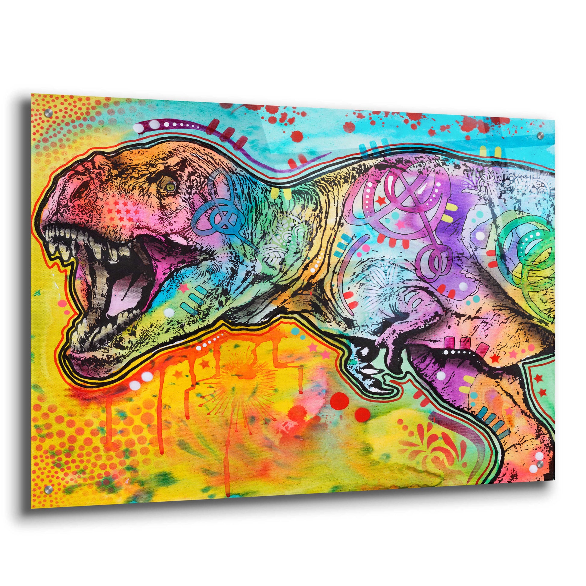 Epic Art 'T Rex 2' by Dean Russo, Acrylic Glass Wall Art,36x24