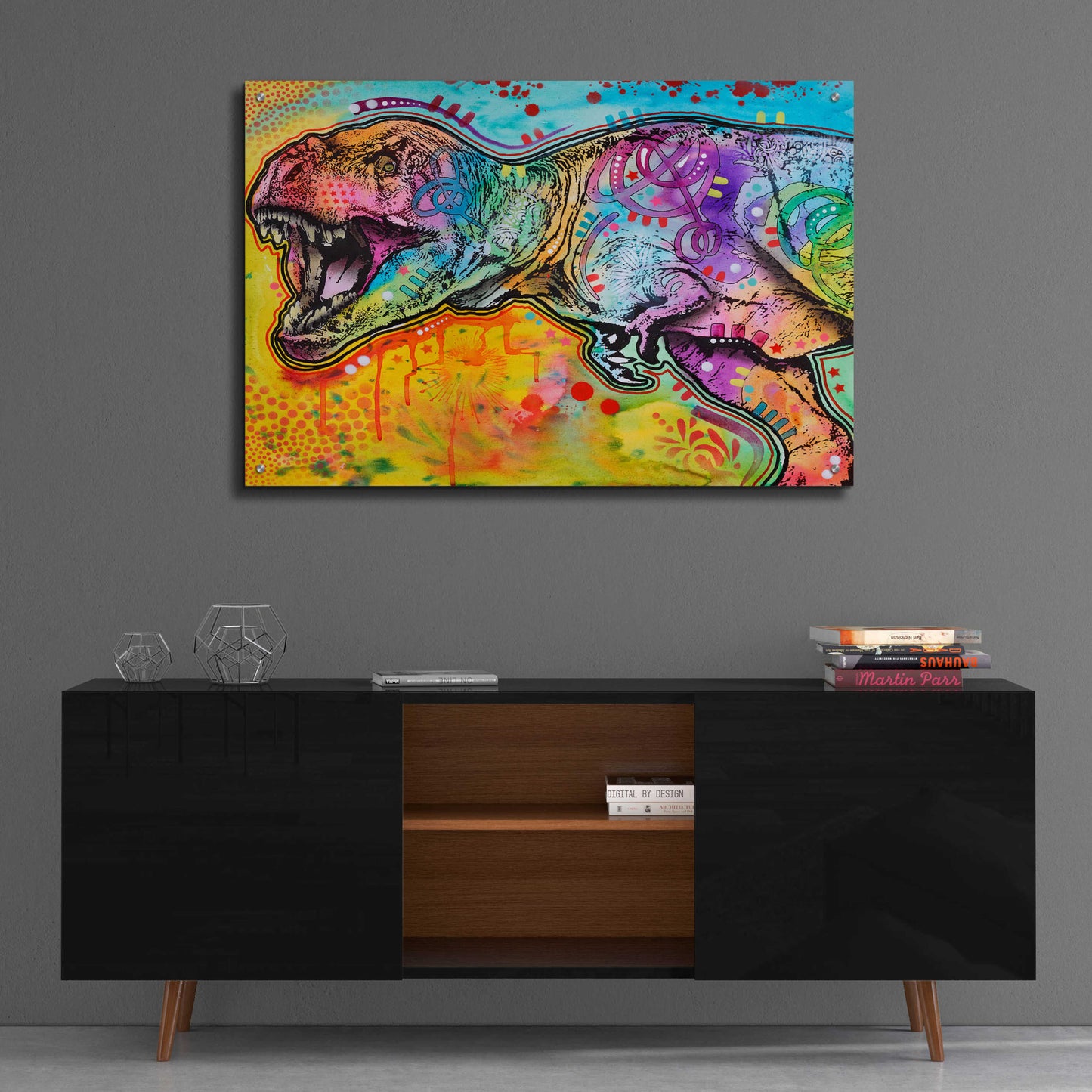 Epic Art 'T Rex 2' by Dean Russo, Acrylic Glass Wall Art,36x24