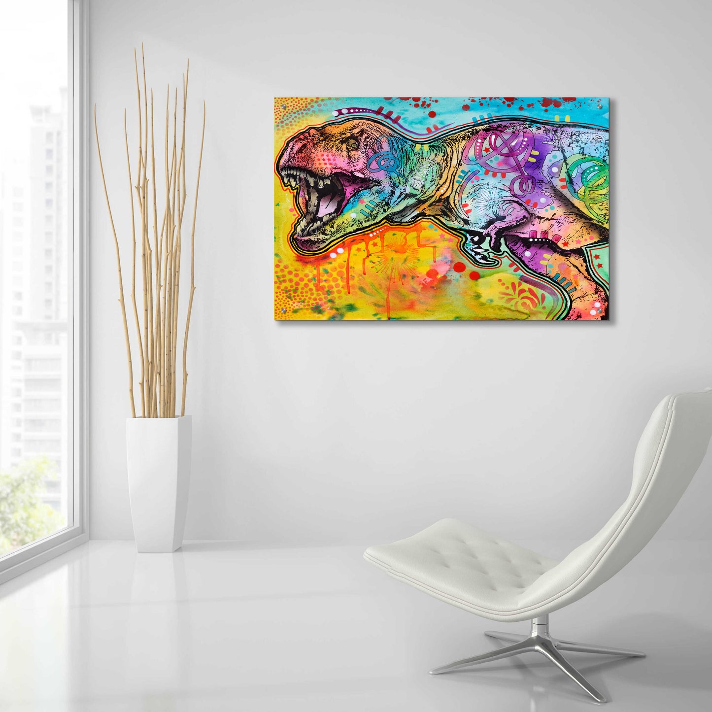 Epic Art 'T Rex 2' by Dean Russo, Acrylic Glass Wall Art,36x24