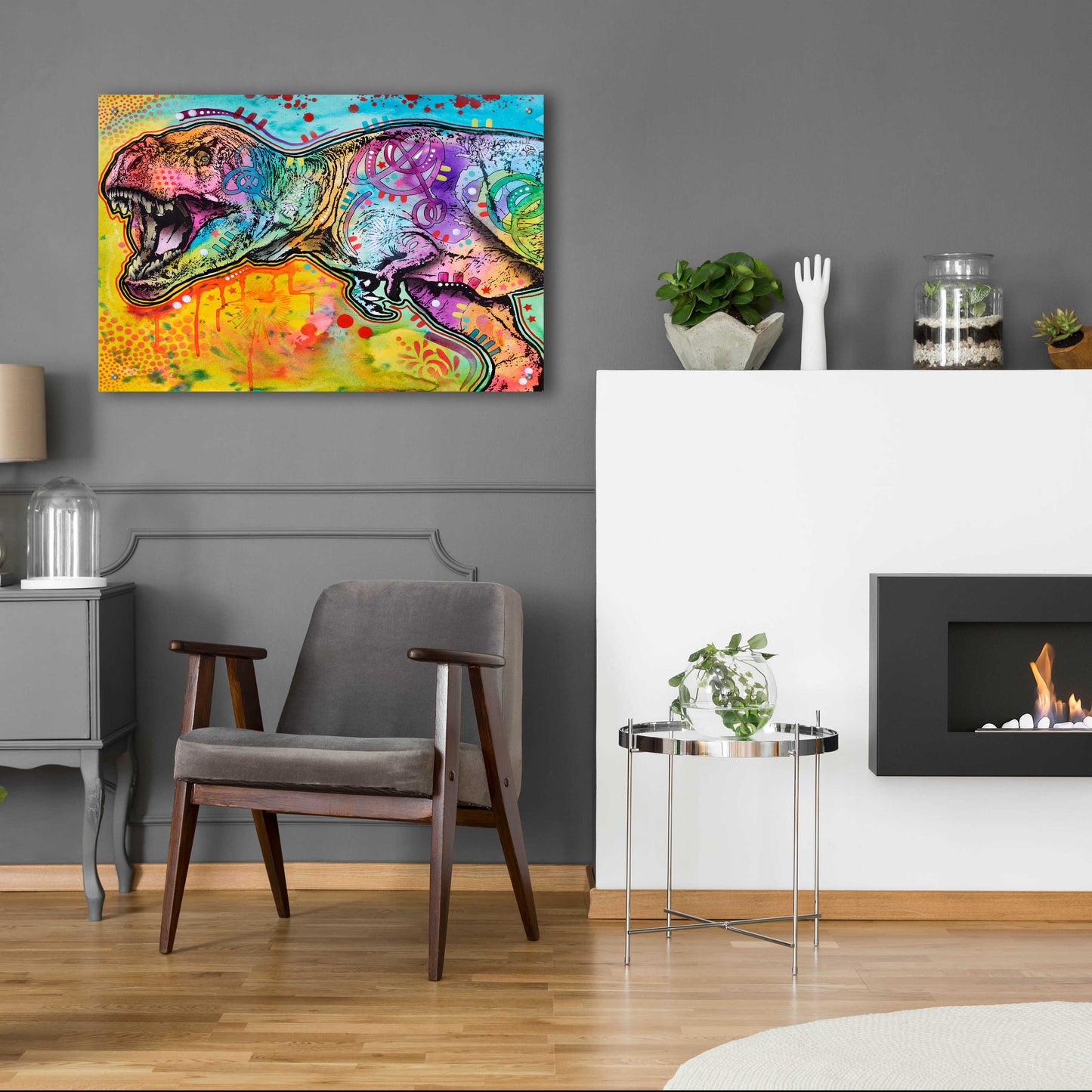 Epic Art 'T Rex 2' by Dean Russo, Acrylic Glass Wall Art,36x24