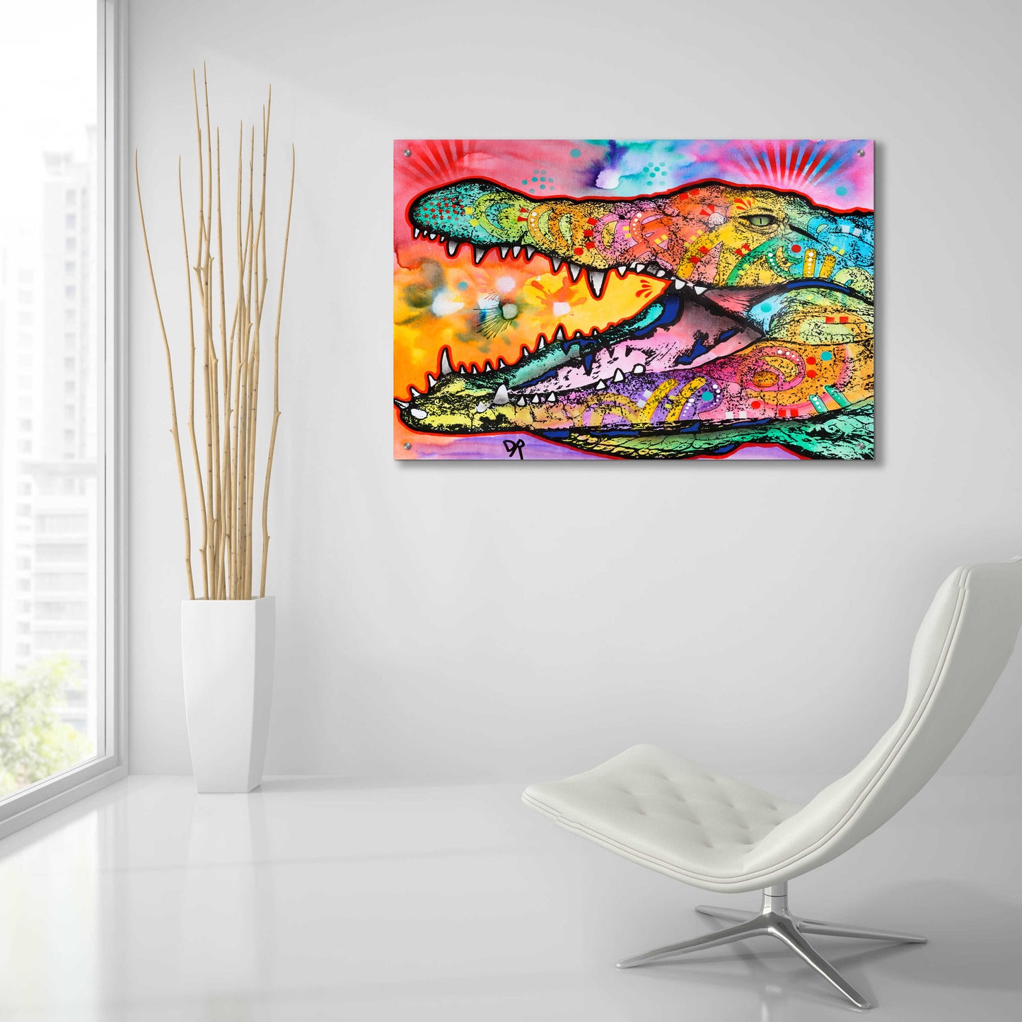 Epic Art 'Alligator' by Dean Russo, Acrylic Glass Wall Art,36x24