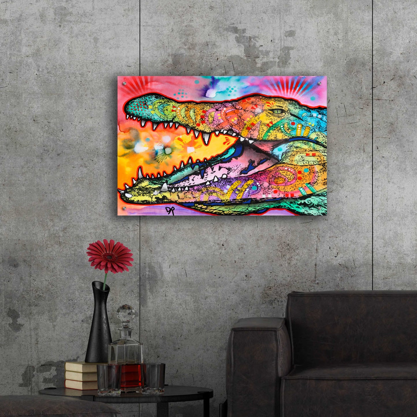 Epic Art 'Alligator' by Dean Russo, Acrylic Glass Wall Art,36x24