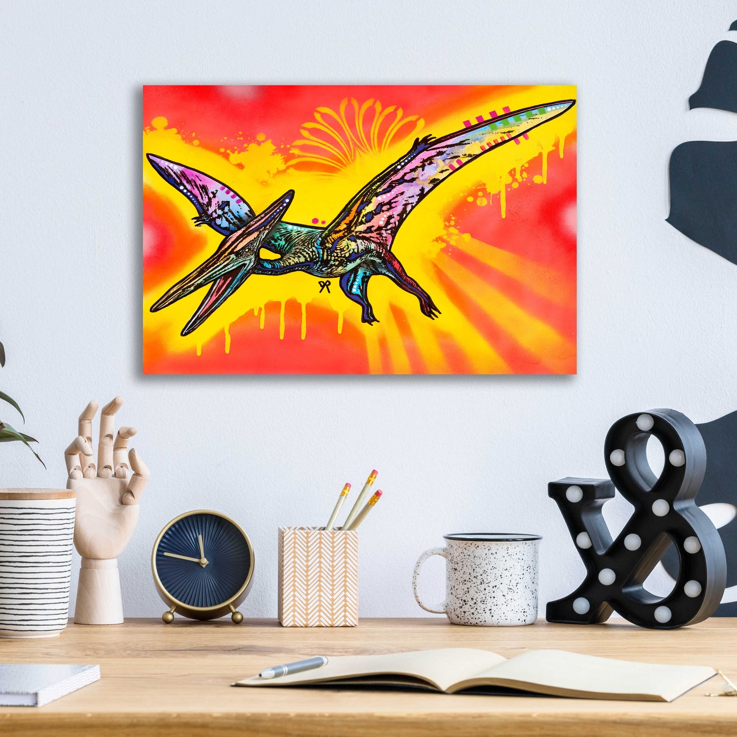 Epic Art 'Pterodactyl' by Dean Russo, Acrylic Glass Wall Art,16x12