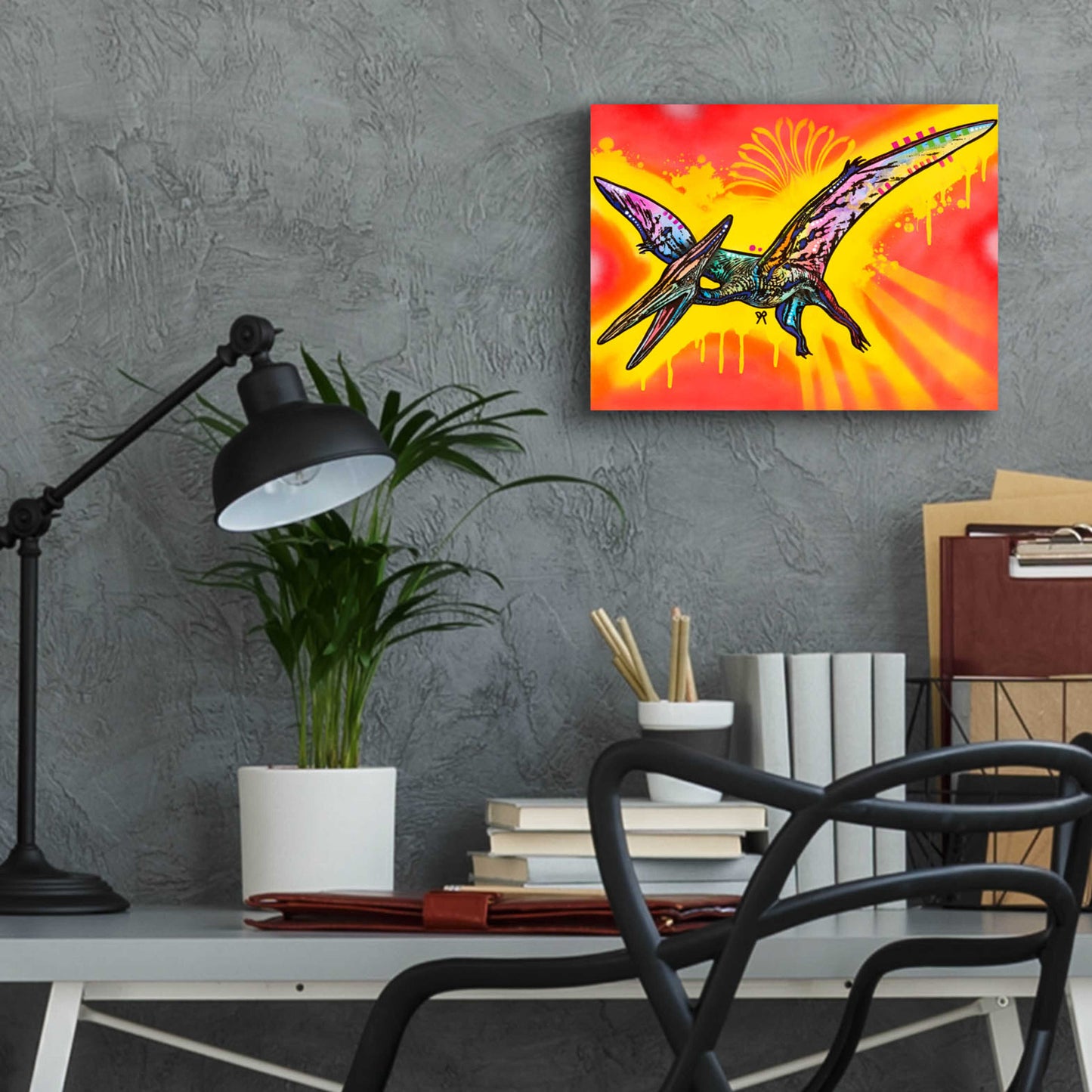 Epic Art 'Pterodactyl' by Dean Russo, Acrylic Glass Wall Art,16x12