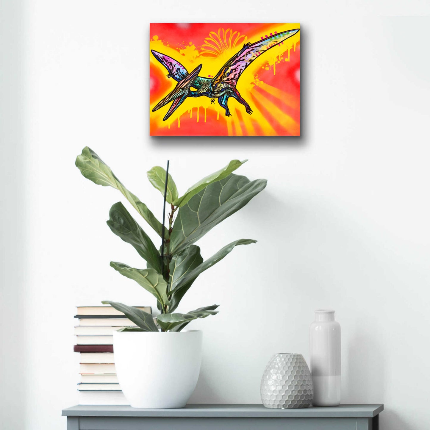 Epic Art 'Pterodactyl' by Dean Russo, Acrylic Glass Wall Art,16x12