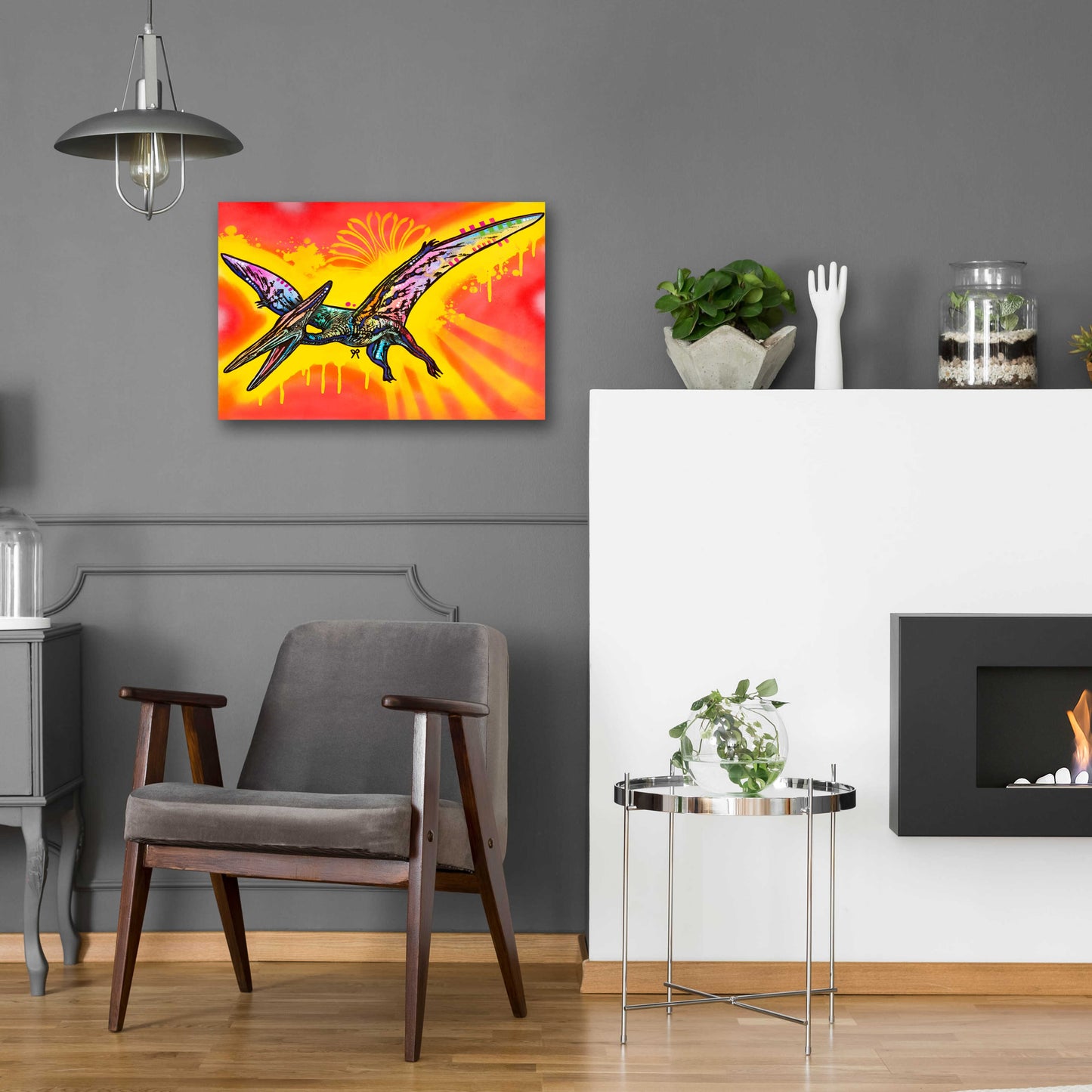 Epic Art 'Pterodactyl' by Dean Russo, Acrylic Glass Wall Art,24x16