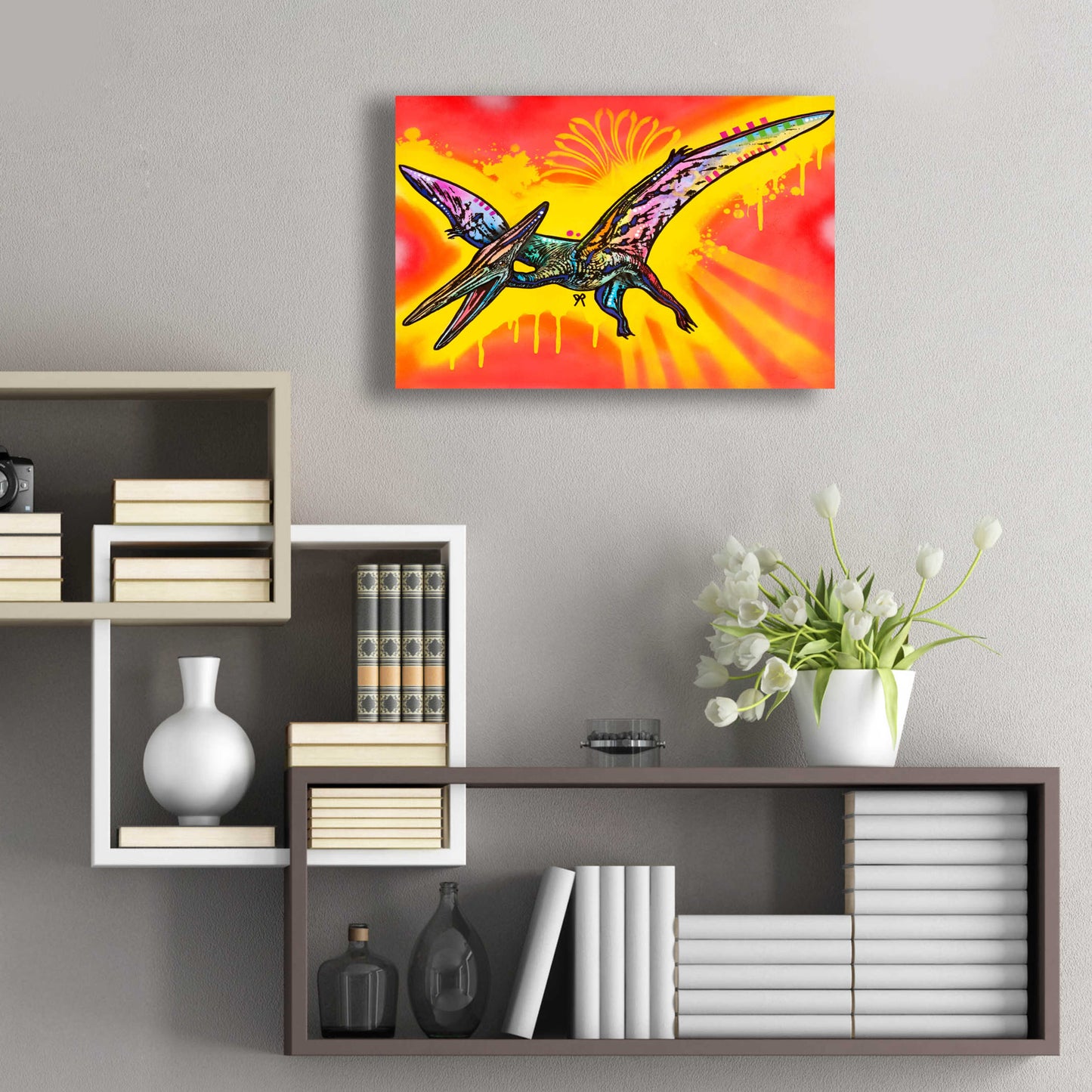 Epic Art 'Pterodactyl' by Dean Russo, Acrylic Glass Wall Art,24x16