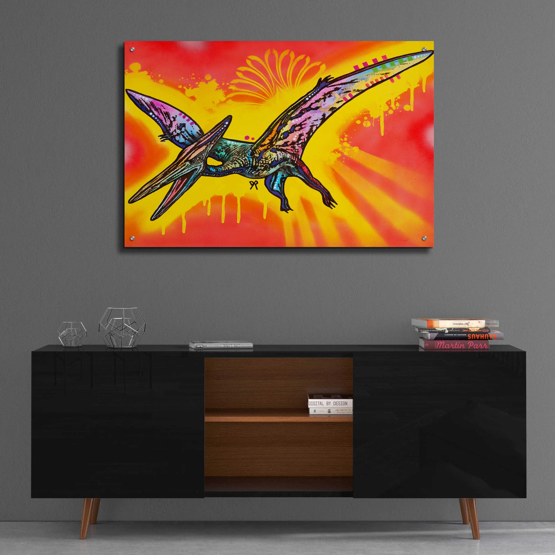 Epic Art 'Pterodactyl' by Dean Russo, Acrylic Glass Wall Art,36x24