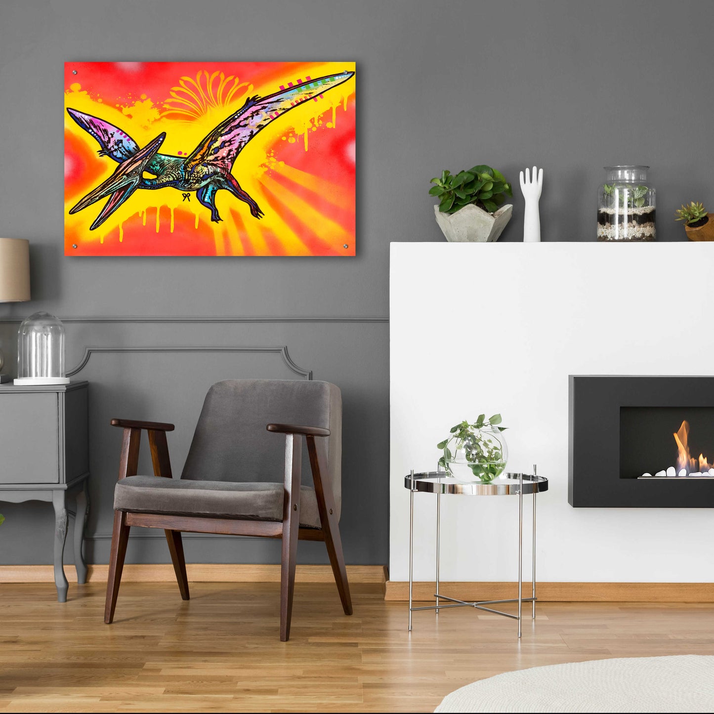 Epic Art 'Pterodactyl' by Dean Russo, Acrylic Glass Wall Art,36x24