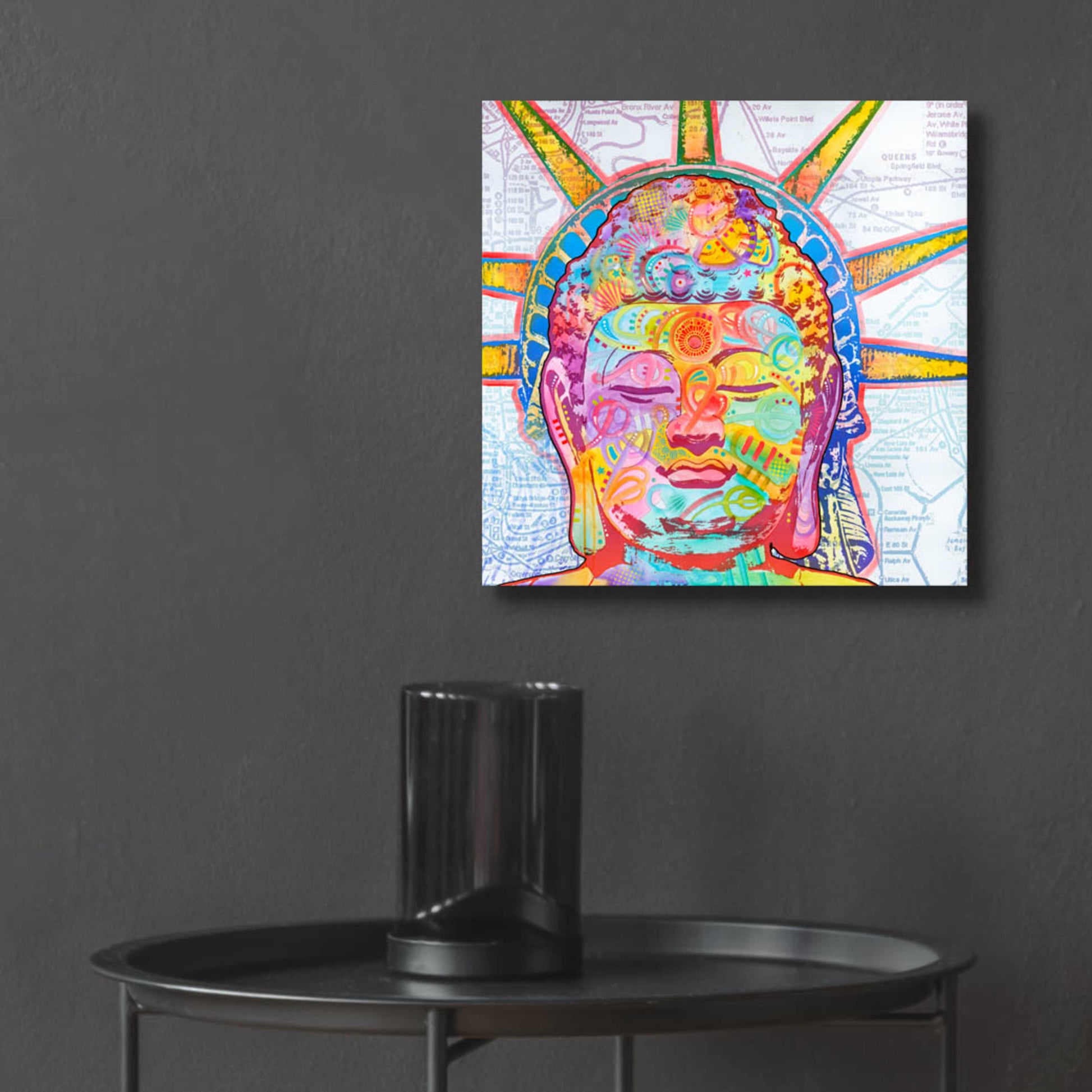 Epic Art 'Buddha Liberty' by Dean Russo, Acrylic Glass Wall Art,12x12