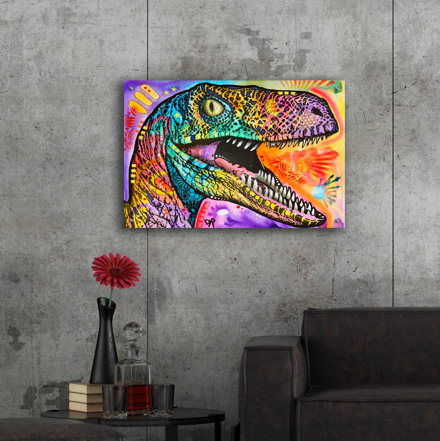 Epic Art 'Raptor' by Dean Russo, Acrylic Glass Wall Art,36x24