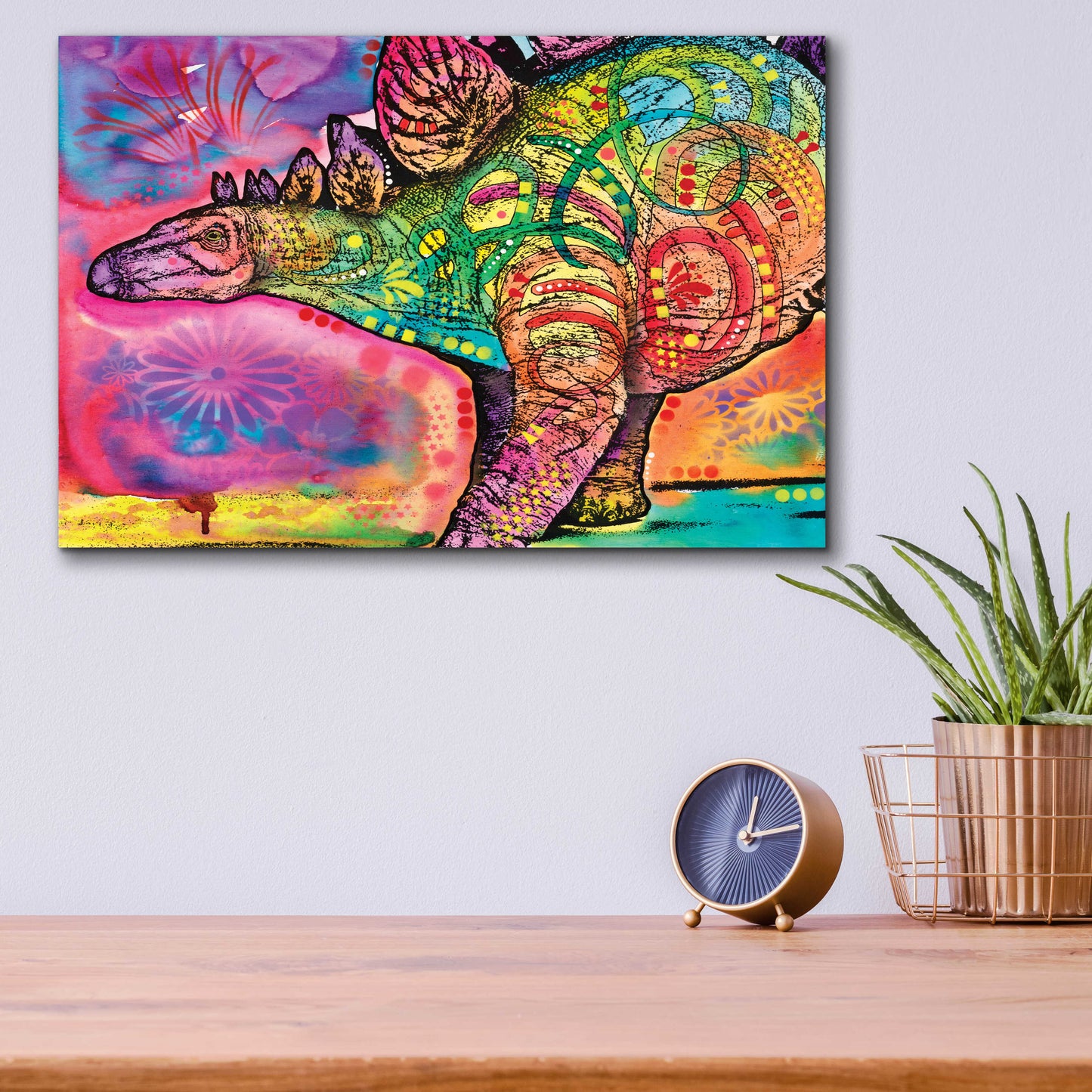 Epic Art 'Stegosaurus' by Dean Russo, Acrylic Glass Wall Art,16x12