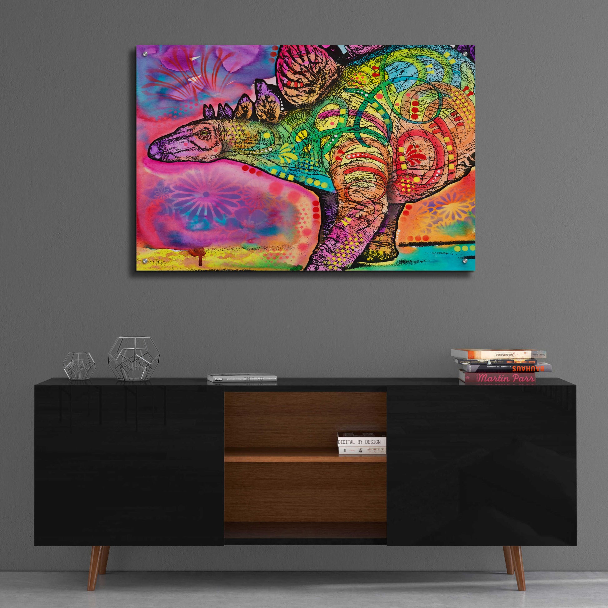 Epic Art 'Stegosaurus' by Dean Russo, Acrylic Glass Wall Art,36x24