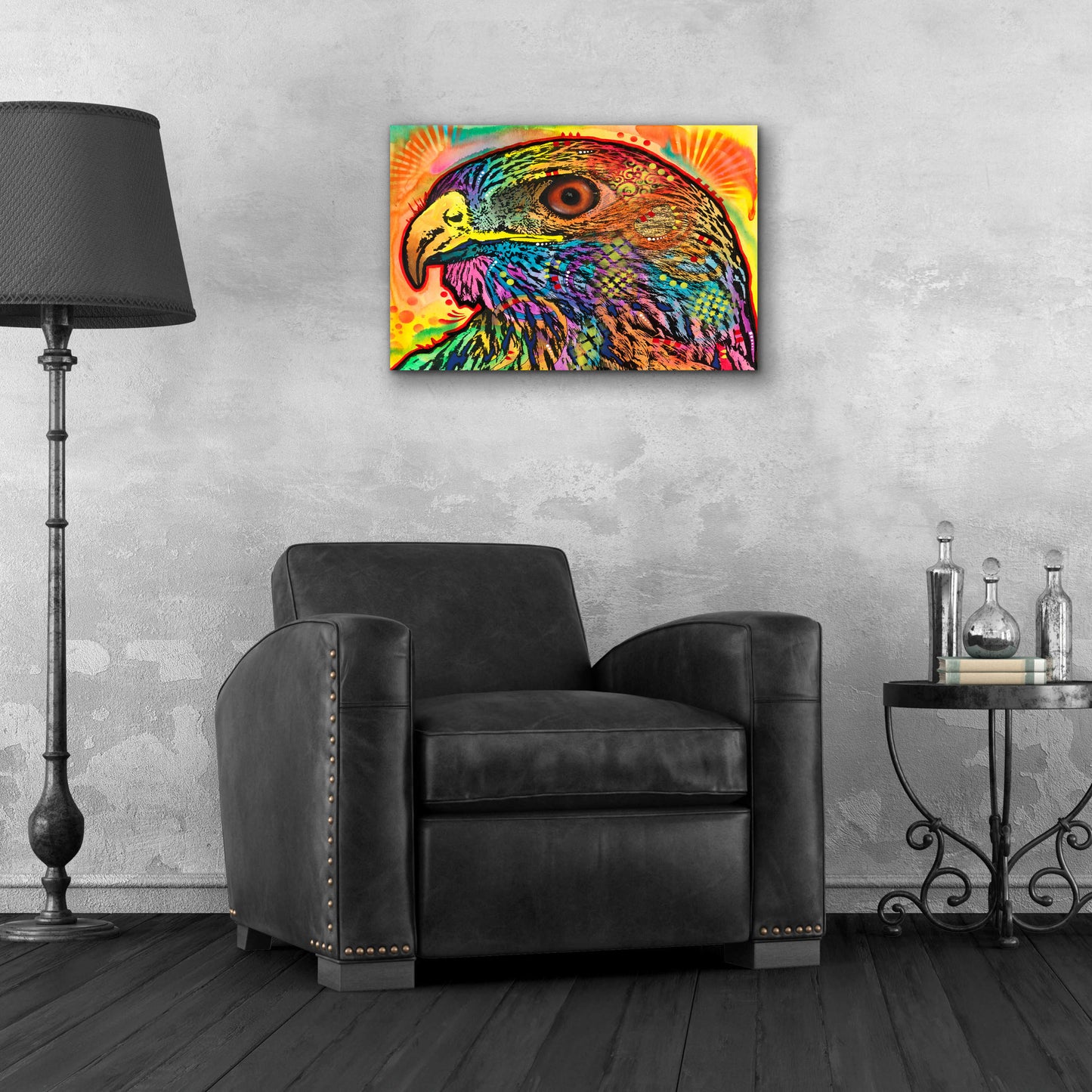 Epic Art 'Hawk eye' by Dean Russo, Acrylic Glass Wall Art,24x16