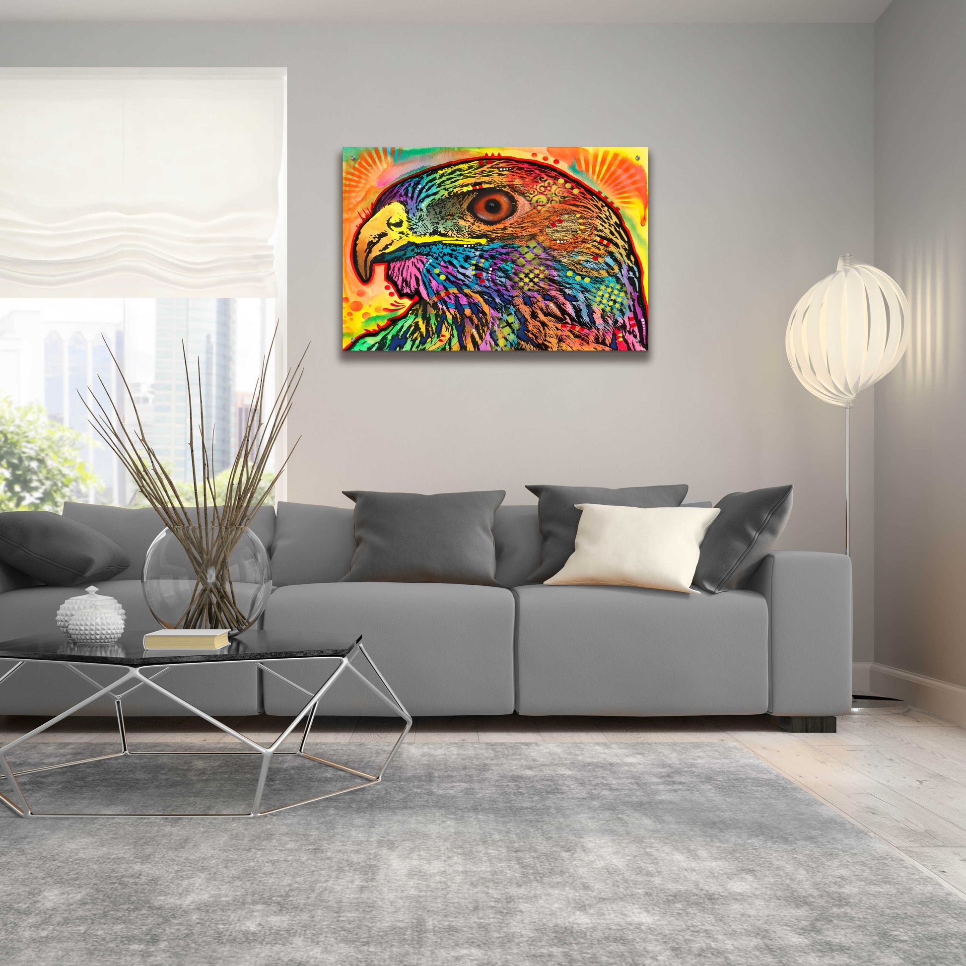 Epic Art 'Hawk eye' by Dean Russo, Acrylic Glass Wall Art,36x24