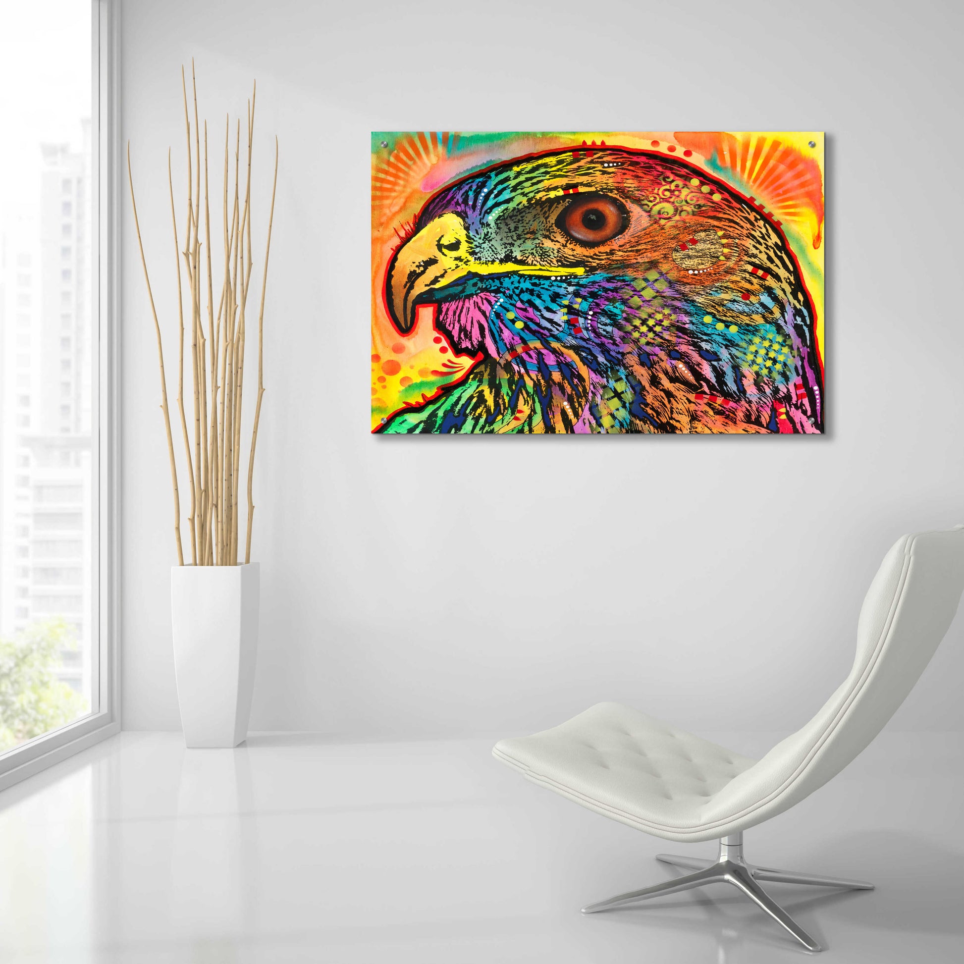 Epic Art 'Hawk eye' by Dean Russo, Acrylic Glass Wall Art,36x24