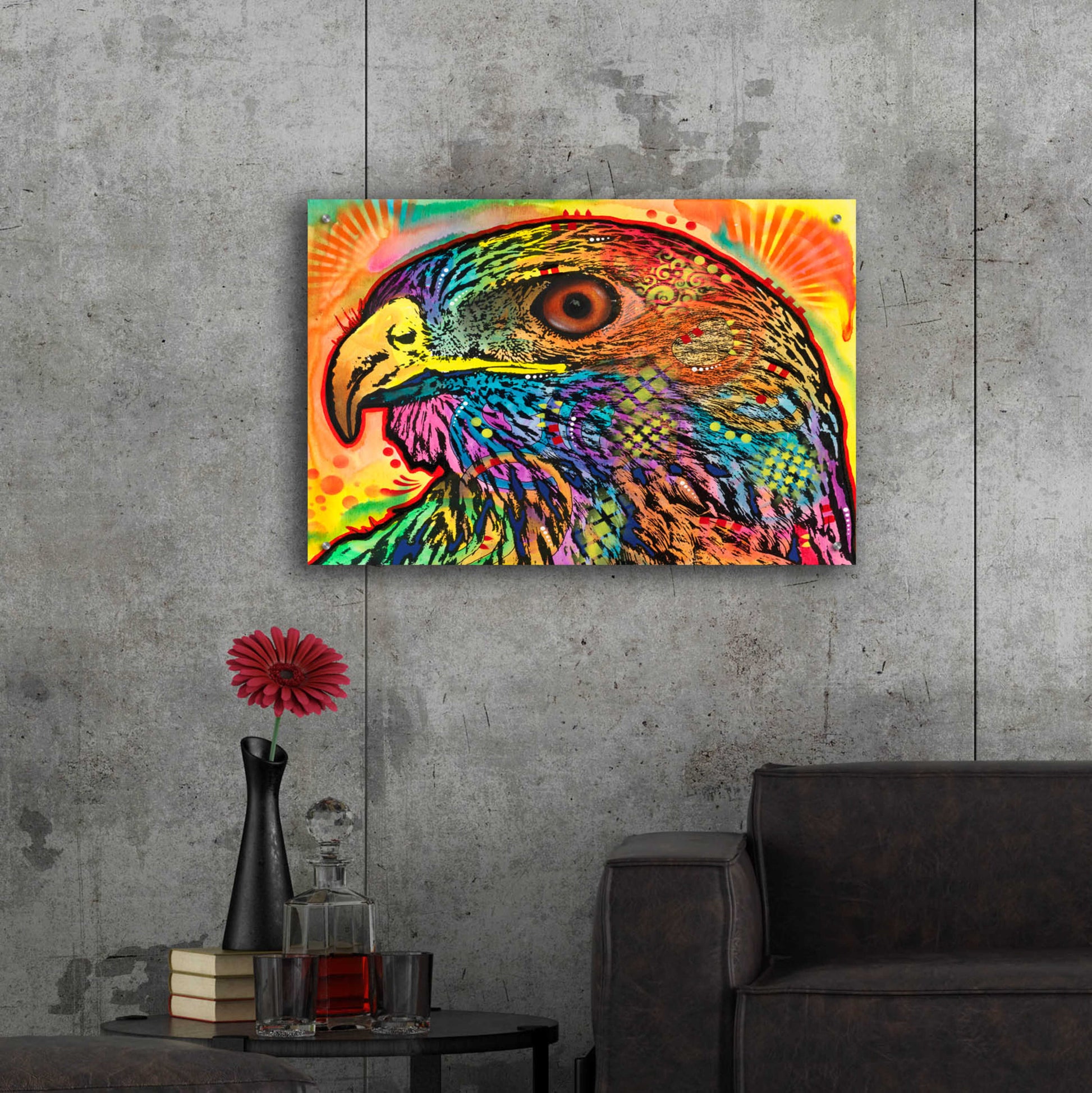 Epic Art 'Hawk eye' by Dean Russo, Acrylic Glass Wall Art,36x24