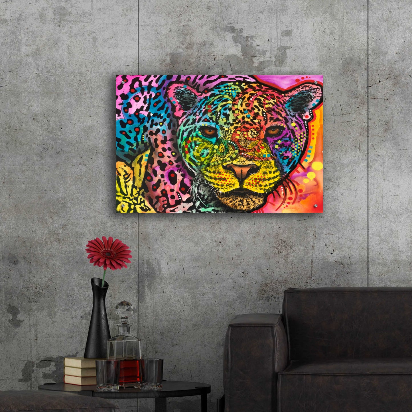 Epic Art 'Leopard Spots' by Dean Russo, Acrylic Glass Wall Art,36x24