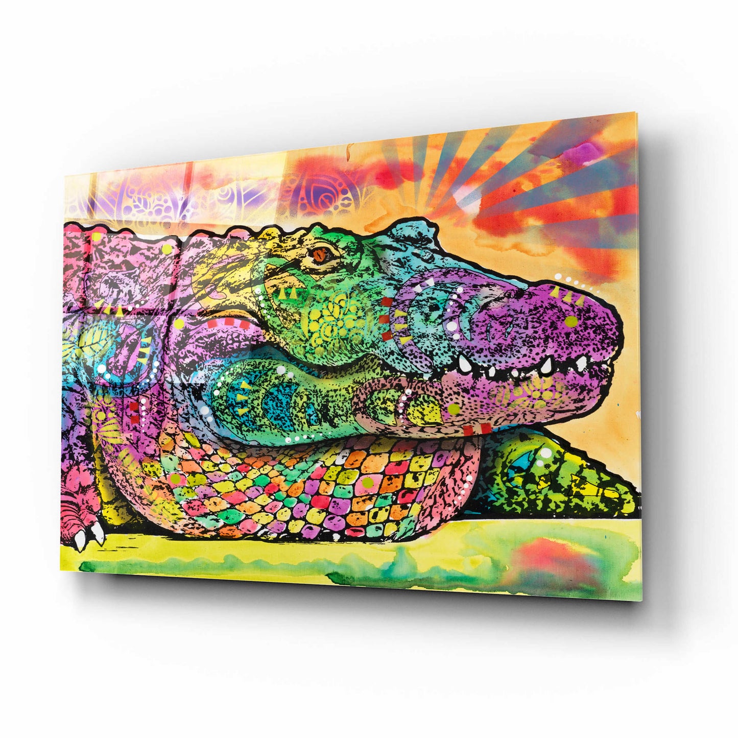 Epic Art 'In a While Crocodile' by Dean Russo, Acrylic Glass Wall Art,16x12