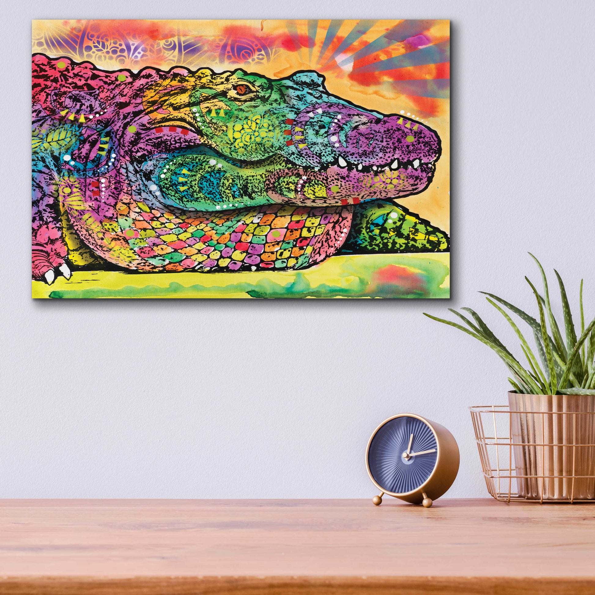 Epic Art 'In a While Crocodile' by Dean Russo, Acrylic Glass Wall Art,16x12