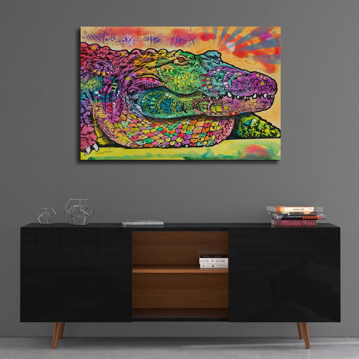 Epic Art 'In a While Crocodile' by Dean Russo, Acrylic Glass Wall Art,36x24