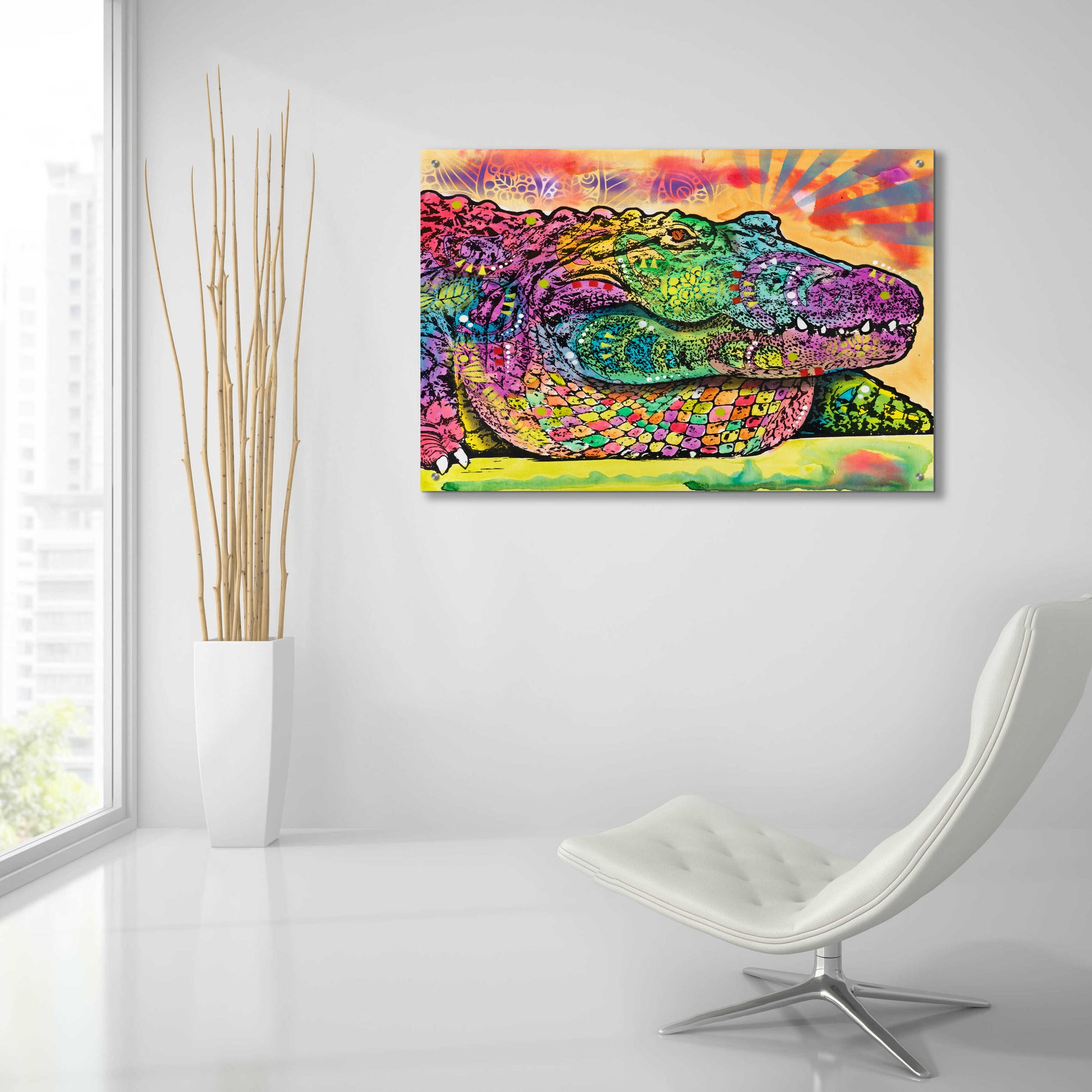 Epic Art 'In a While Crocodile' by Dean Russo, Acrylic Glass Wall Art,36x24