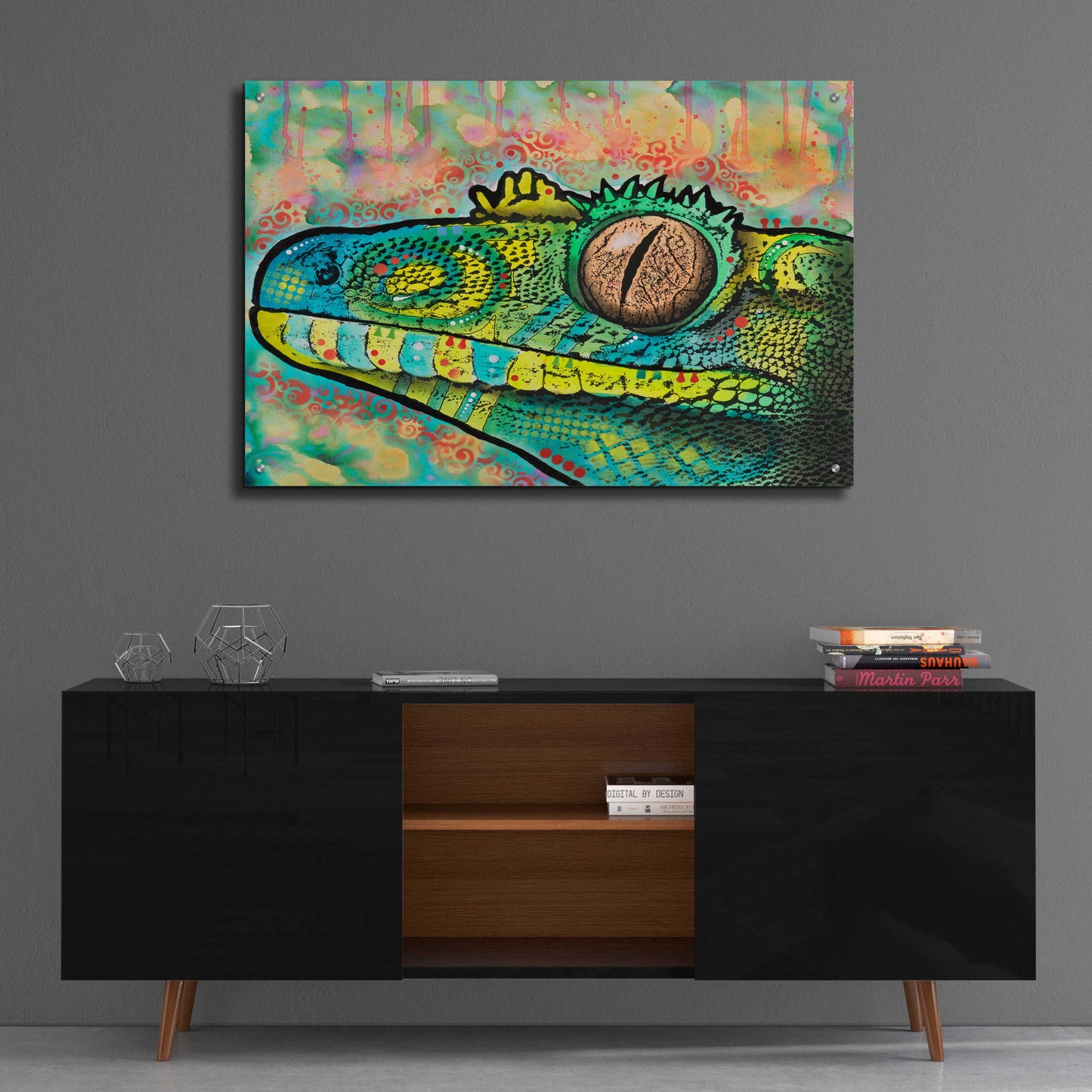 Epic Art 'Gecko' by Dean Russo, Acrylic Glass Wall Art,36x24