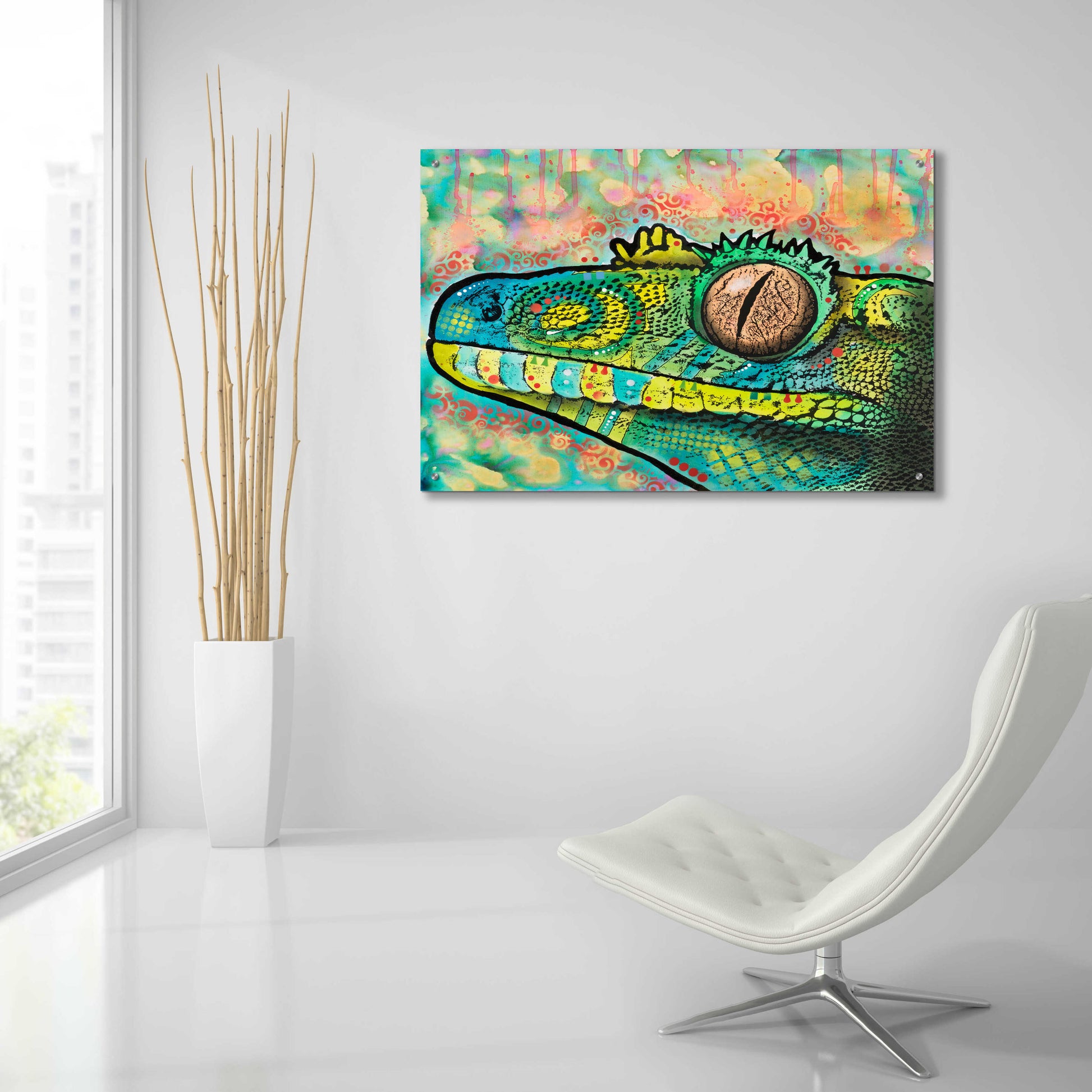 Epic Art 'Gecko' by Dean Russo, Acrylic Glass Wall Art,36x24