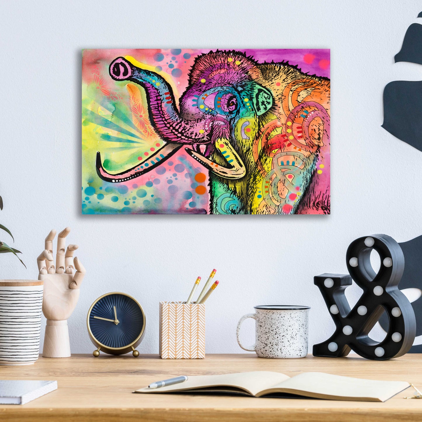 Epic Art 'Woolly Mammoth' by Dean Russo, Acrylic Glass Wall Art,16x12