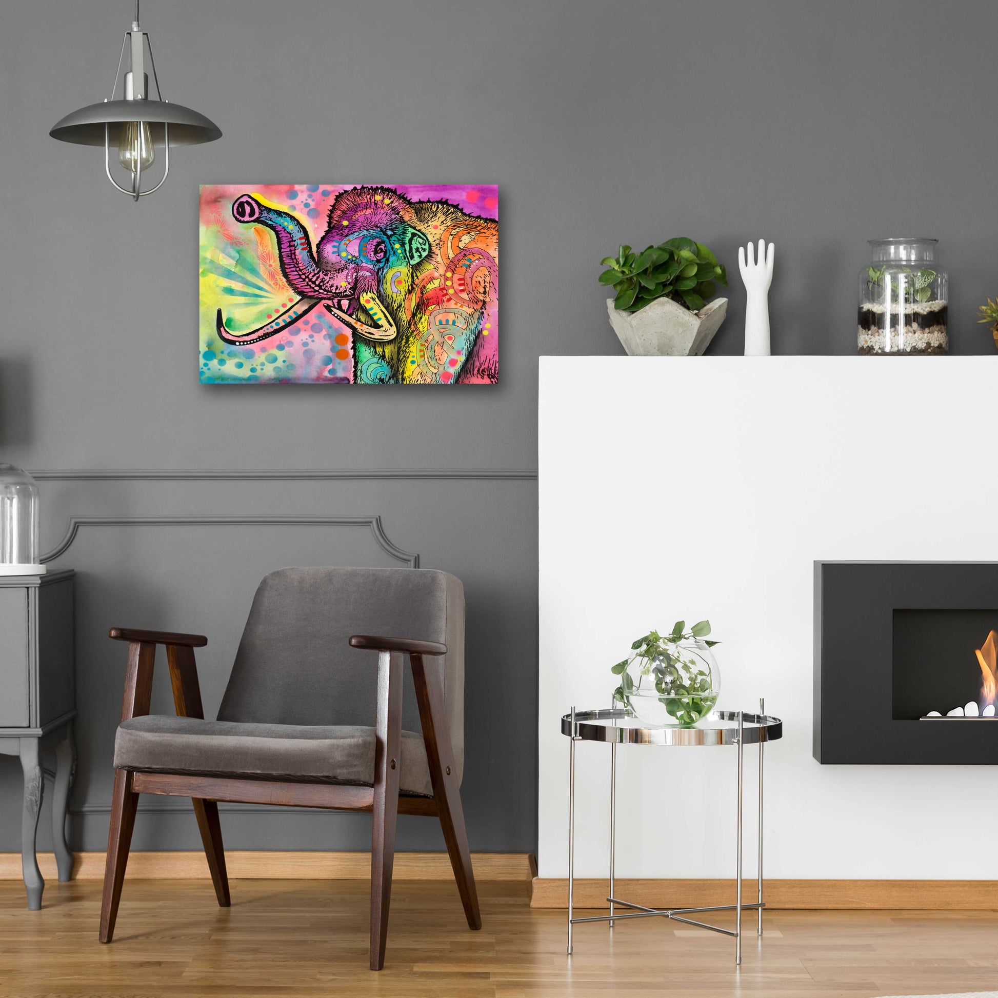 Epic Art 'Woolly Mammoth' by Dean Russo, Acrylic Glass Wall Art,24x16