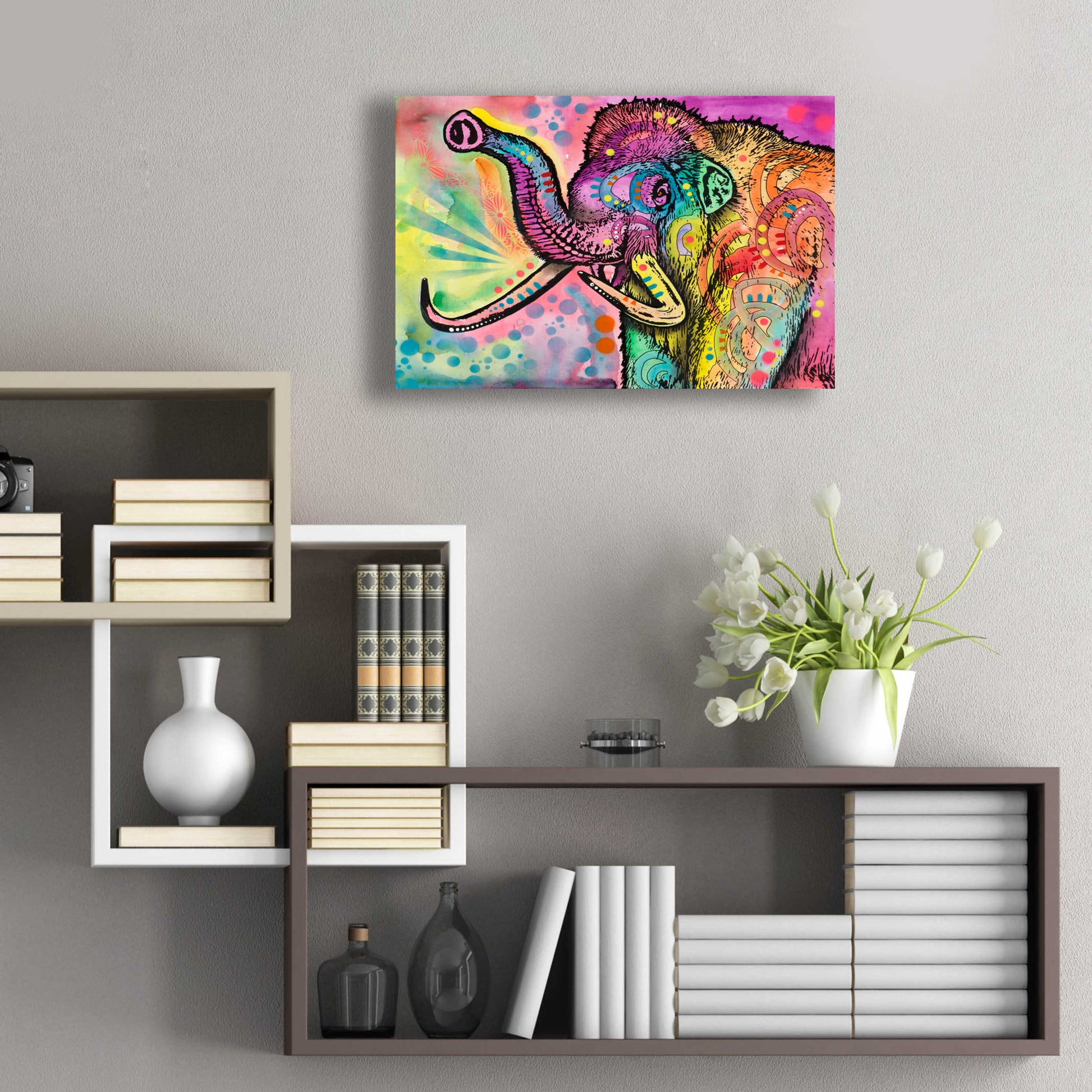 Epic Art 'Woolly Mammoth' by Dean Russo, Acrylic Glass Wall Art,24x16