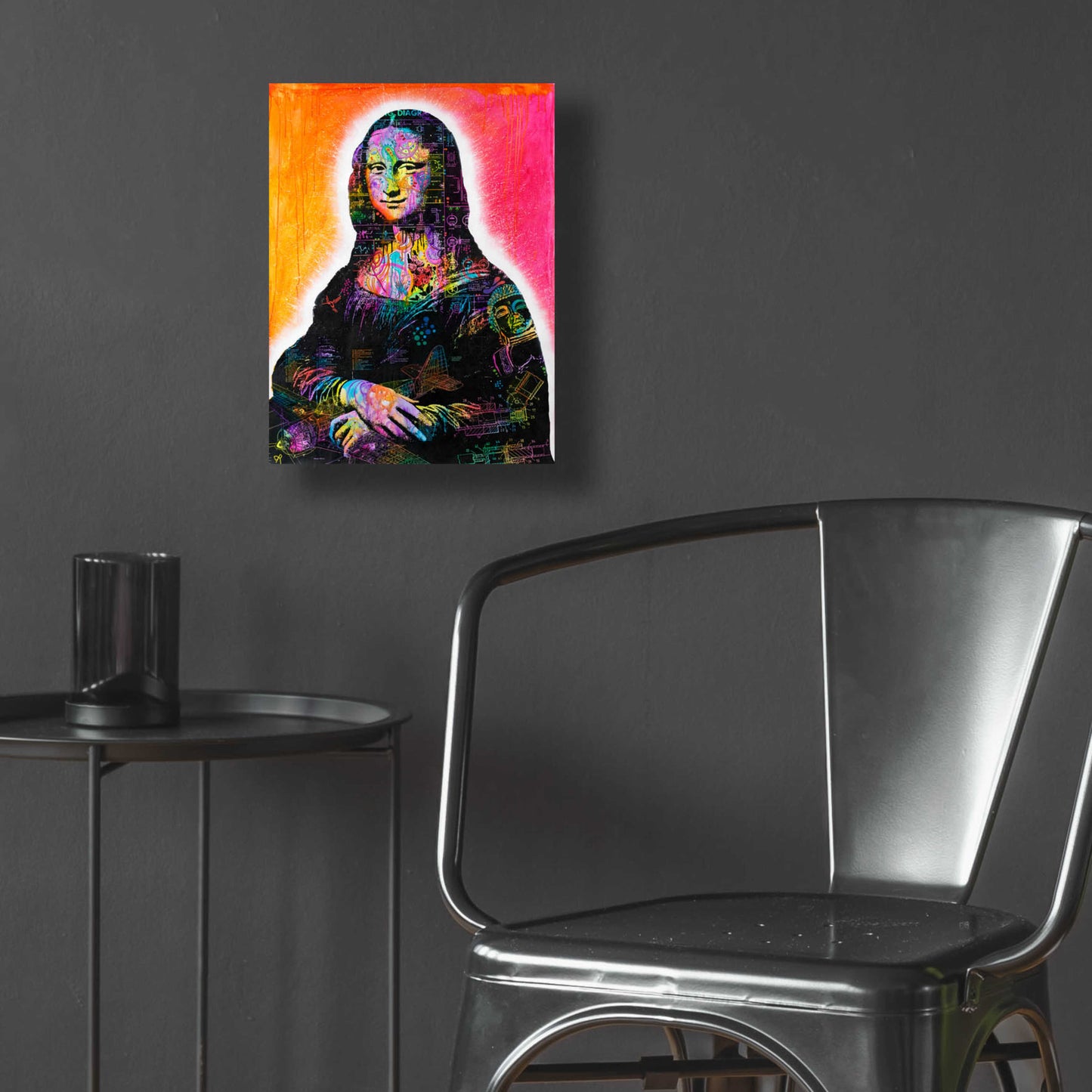 Epic Art 'Mona Lisa Peaking' by Dean Russo, Acrylic Glass Wall Art,12x16