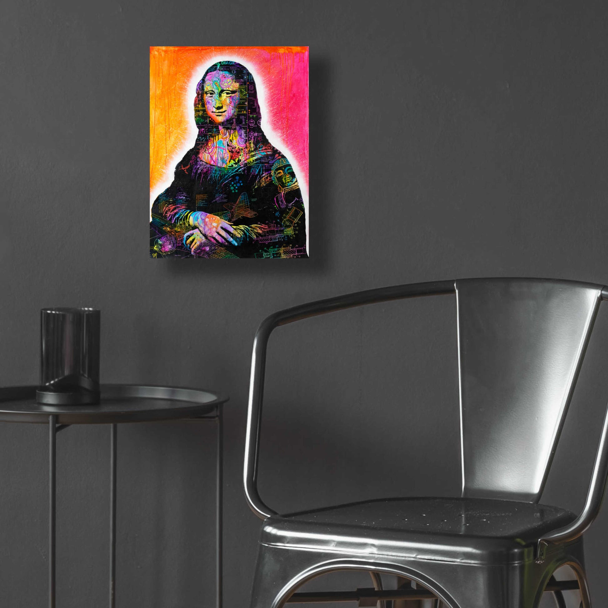 Epic Art 'Mona Lisa Peaking' by Dean Russo, Acrylic Glass Wall Art,12x16