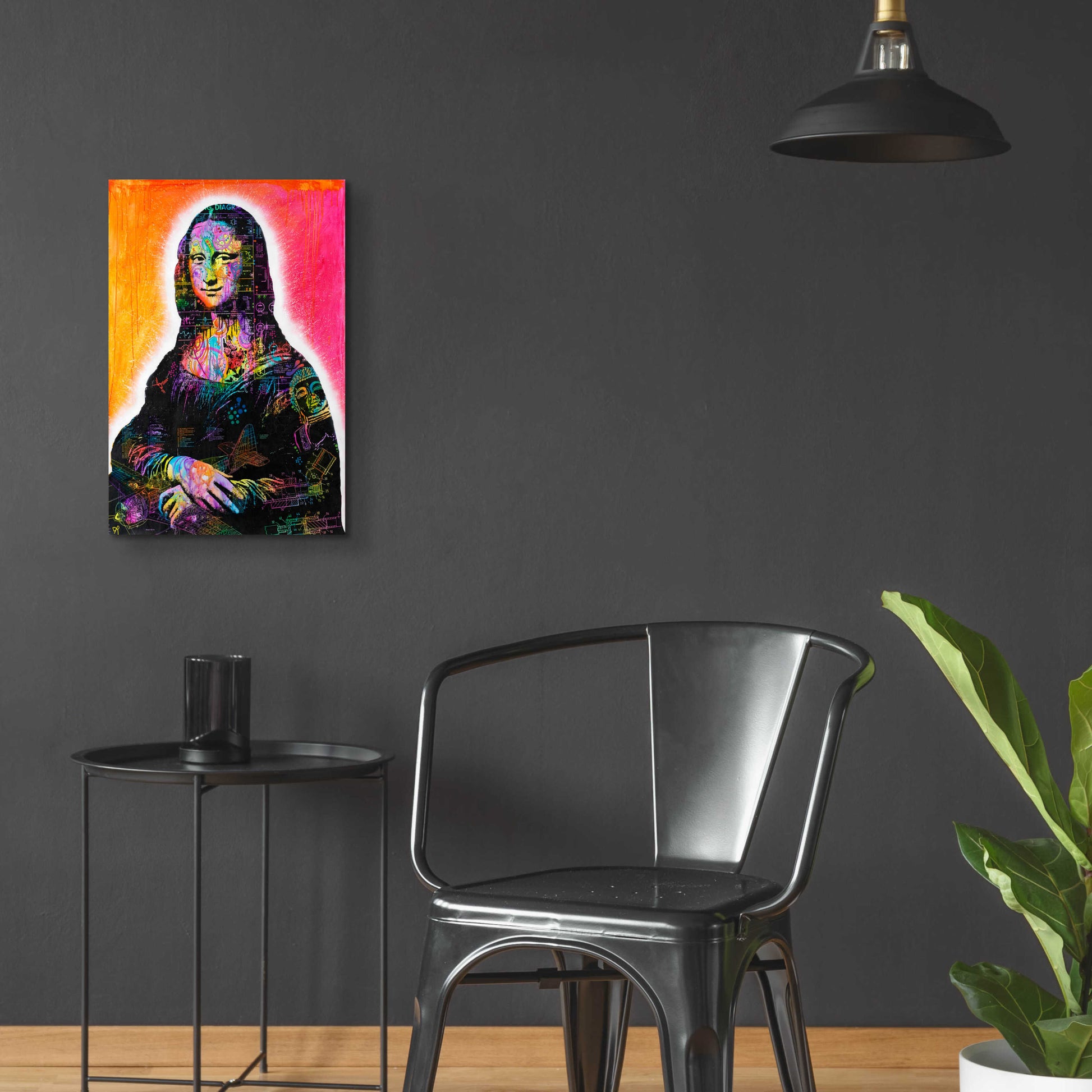 Epic Art 'Mona Lisa Peaking' by Dean Russo, Acrylic Glass Wall Art,16x24