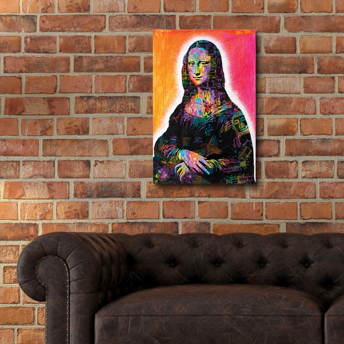 Epic Art 'Mona Lisa Peaking' by Dean Russo, Acrylic Glass Wall Art,16x24