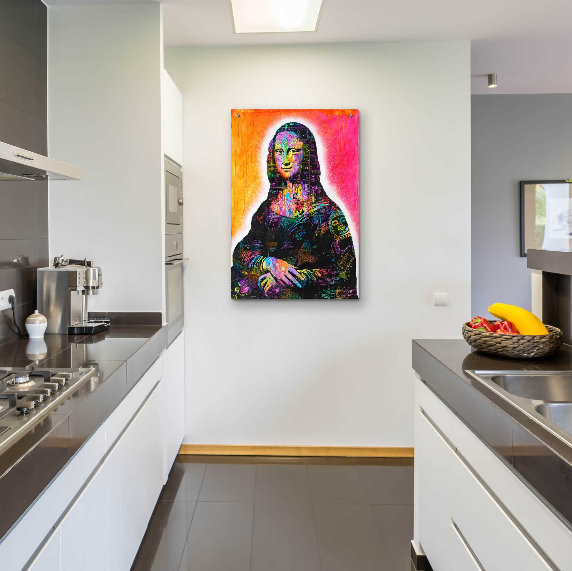 Epic Art 'Mona Lisa Peaking' by Dean Russo, Acrylic Glass Wall Art,24x36