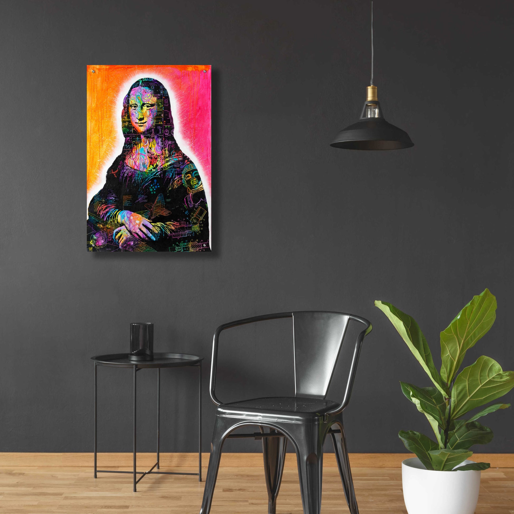 Epic Art 'Mona Lisa Peaking' by Dean Russo, Acrylic Glass Wall Art,24x36