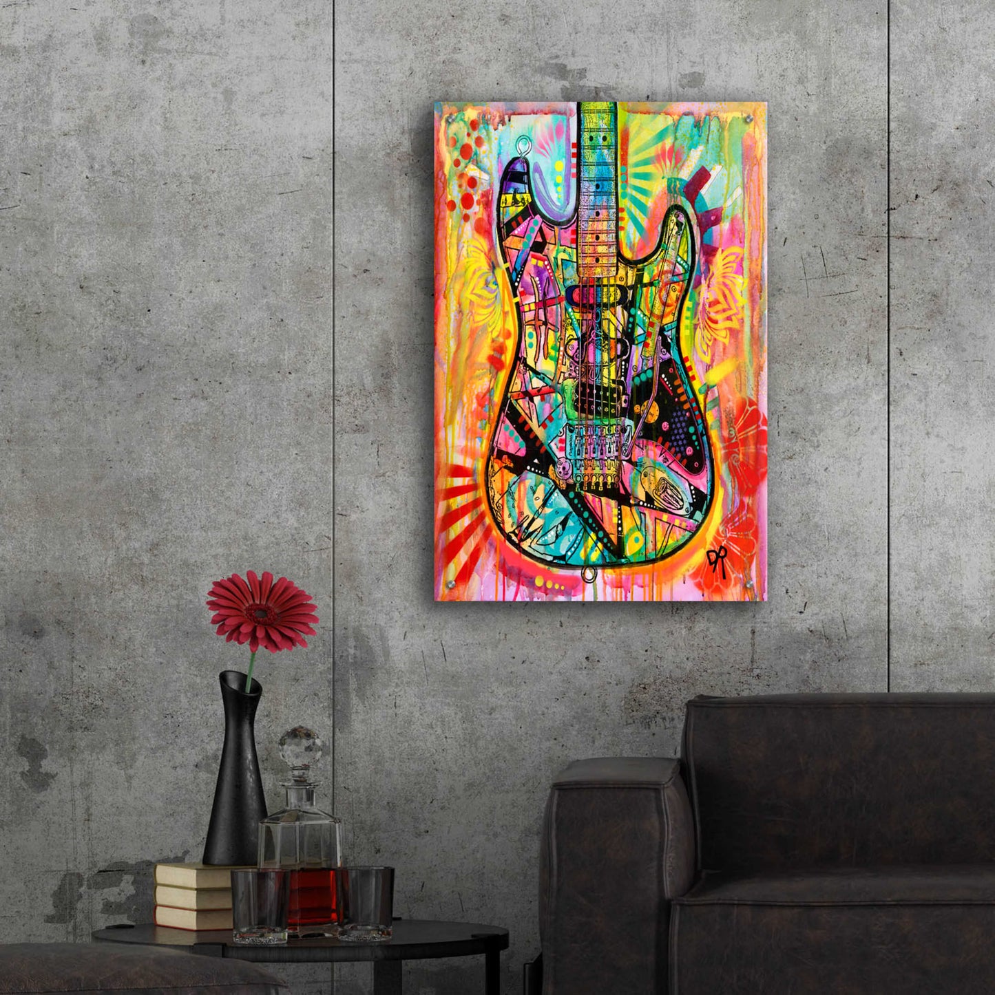 Epic Art 'Guitar' by Dean Russo, Acrylic Glass Wall Art,24x36