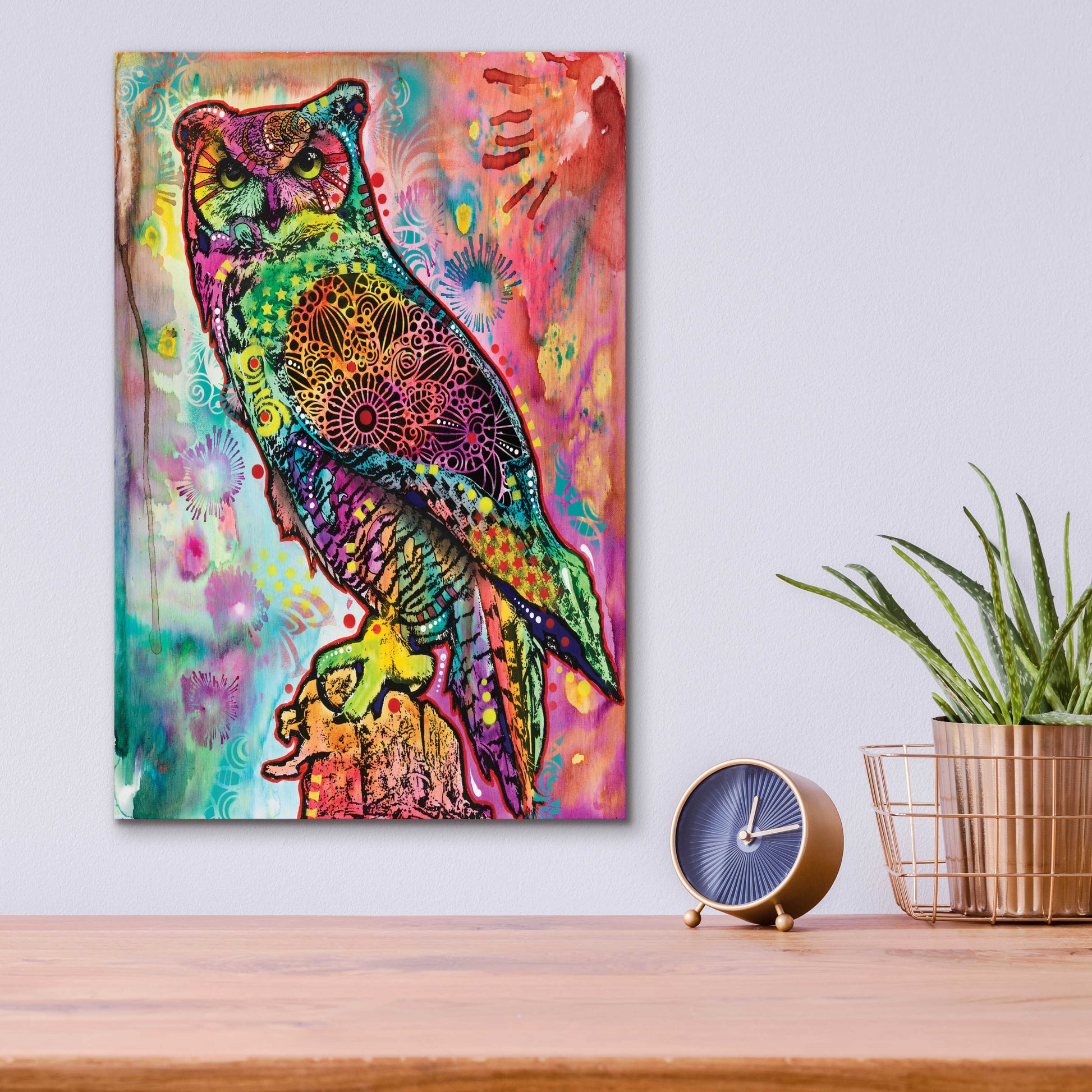 Epic Art 'Wise Owl' by Dean Russo, Acrylic Glass Wall Art,12x16