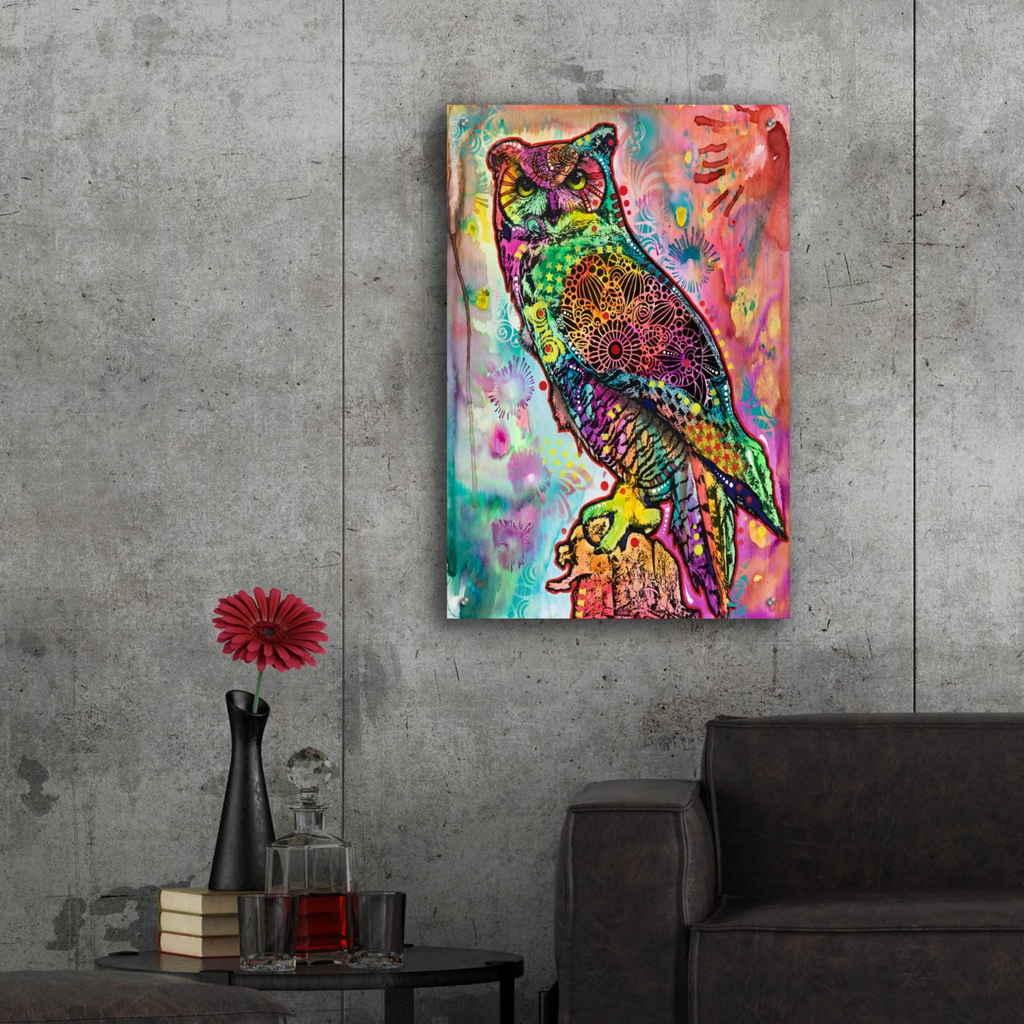 Epic Art 'Wise Owl' by Dean Russo, Acrylic Glass Wall Art,24x36