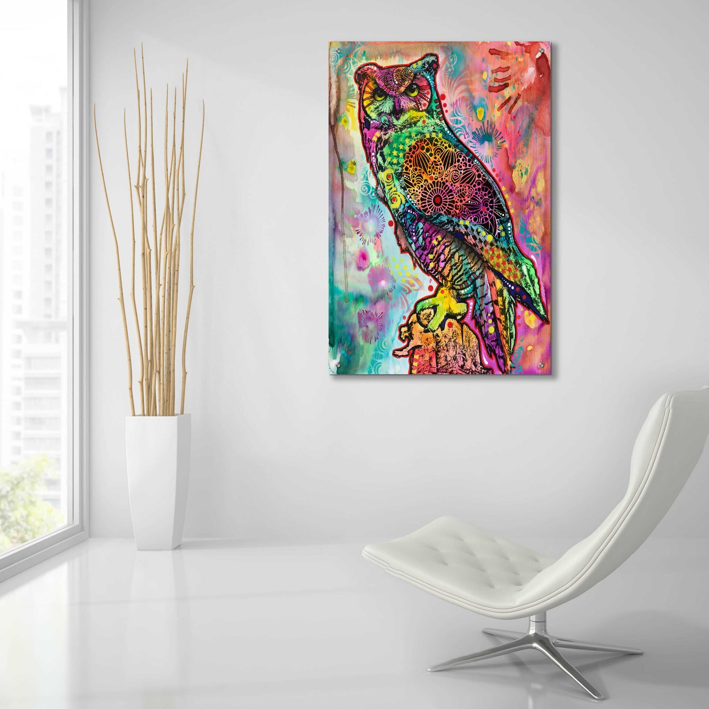 Epic Art 'Wise Owl' by Dean Russo, Acrylic Glass Wall Art,24x36