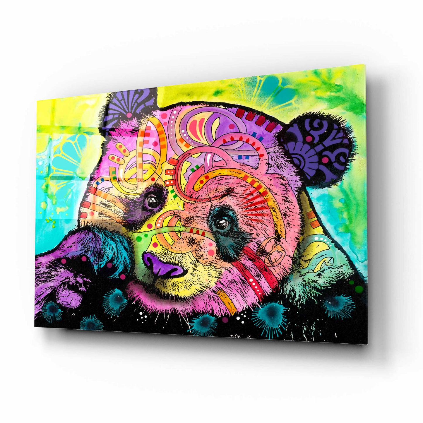 Epic Art 'Psychedelic Panda' by Dean Russo, Acrylic Glass Wall Art,16x12