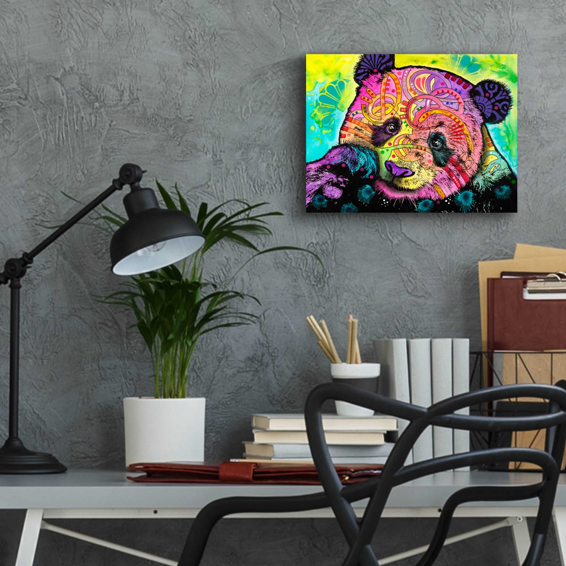 Epic Art 'Psychedelic Panda' by Dean Russo, Acrylic Glass Wall Art,16x12