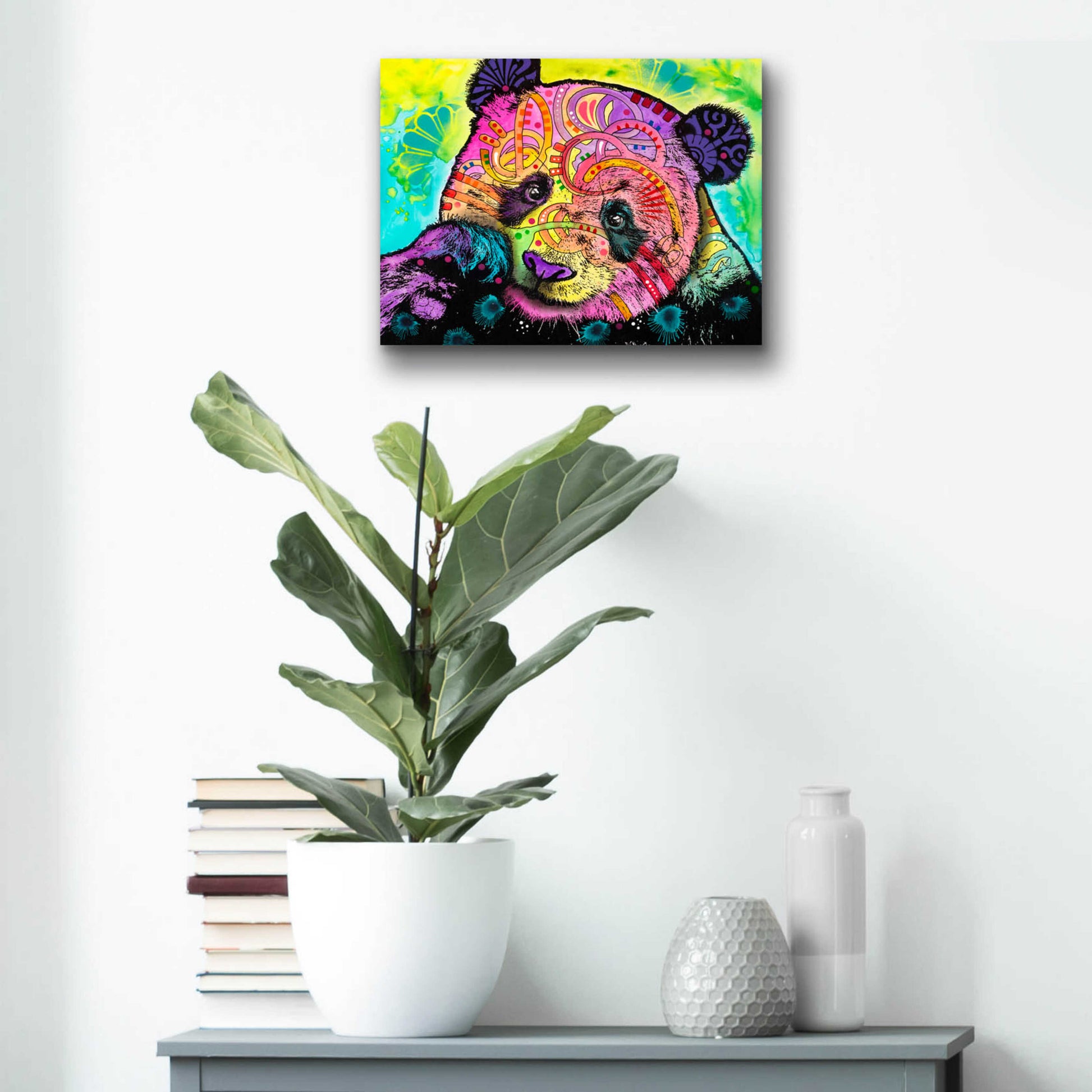 Epic Art 'Psychedelic Panda' by Dean Russo, Acrylic Glass Wall Art,16x12