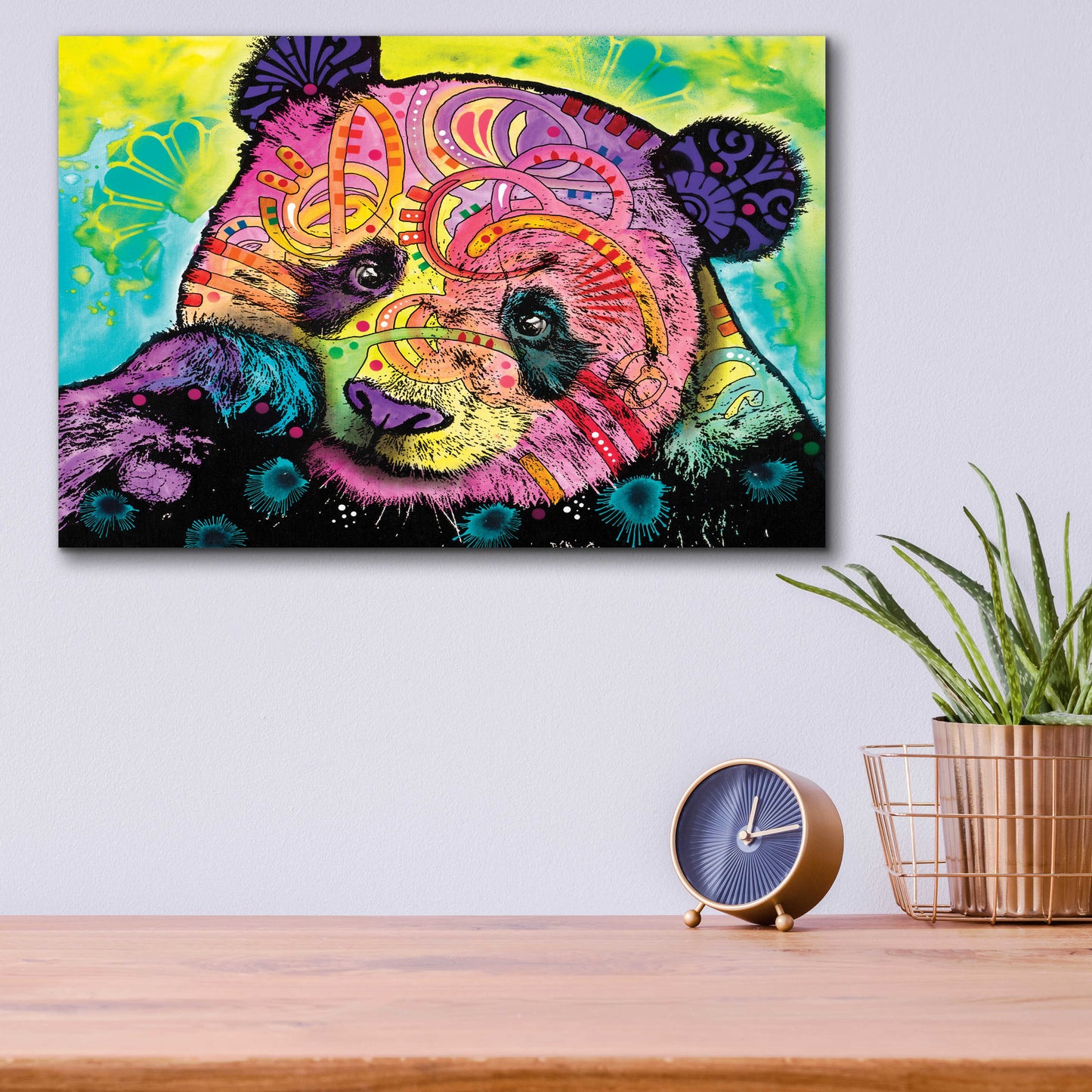 Epic Art 'Psychedelic Panda' by Dean Russo, Acrylic Glass Wall Art,16x12