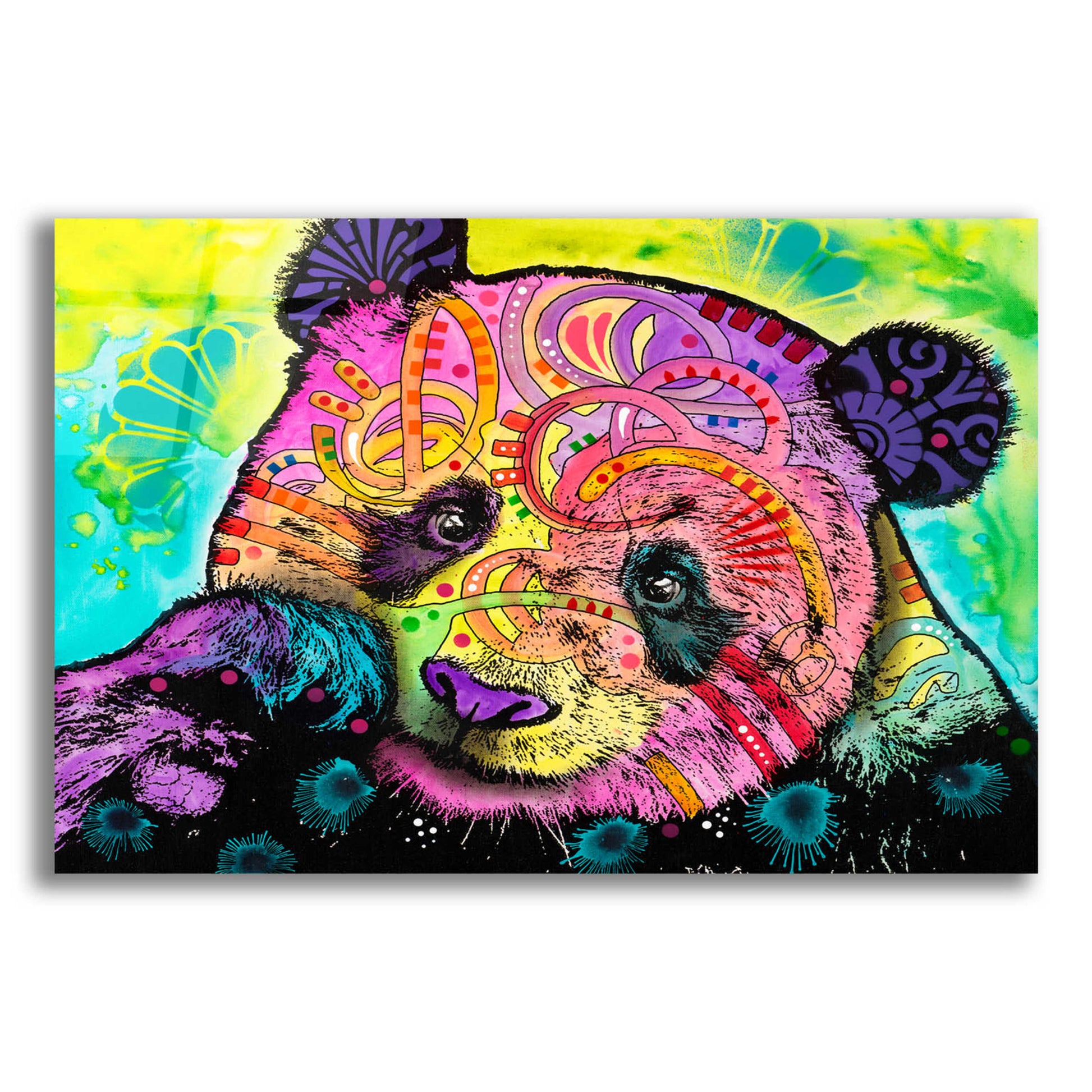 Epic Art 'Psychedelic Panda' by Dean Russo, Acrylic Glass Wall Art,16x12