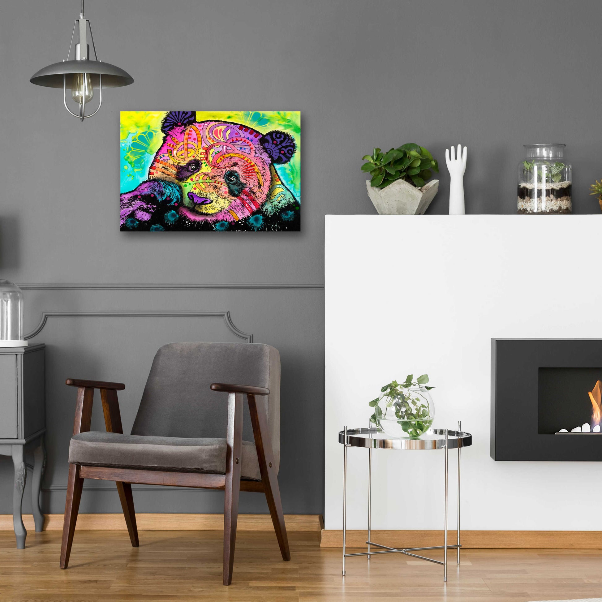 Epic Art 'Psychedelic Panda' by Dean Russo, Acrylic Glass Wall Art,24x16